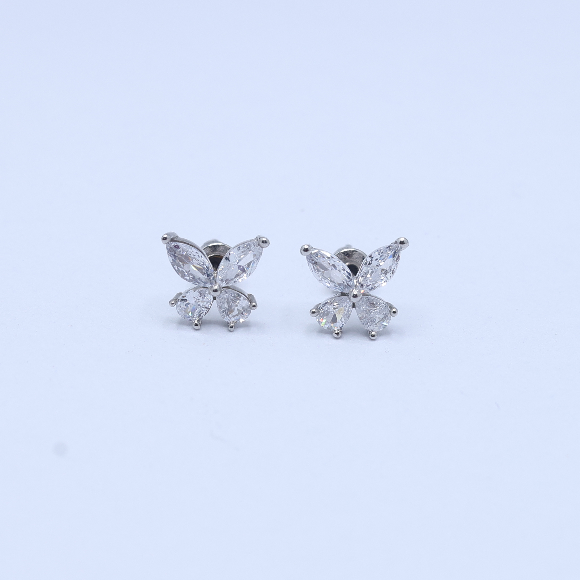 Dainty Butterfly Silver Studs