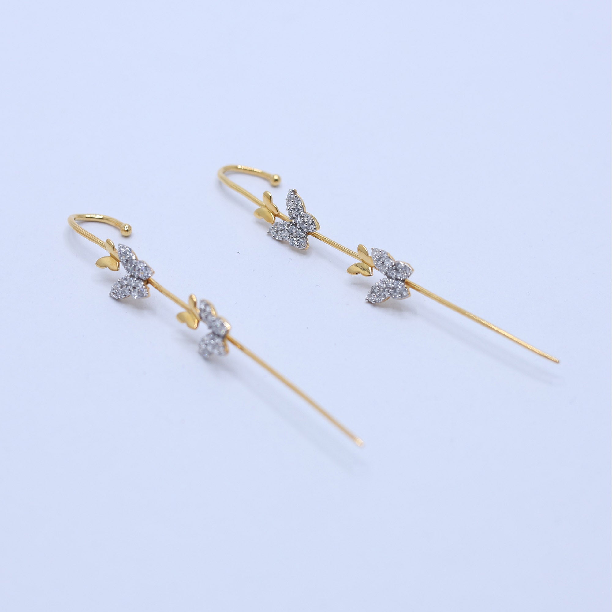 Dainty Butterfly Ear Climber Earrings