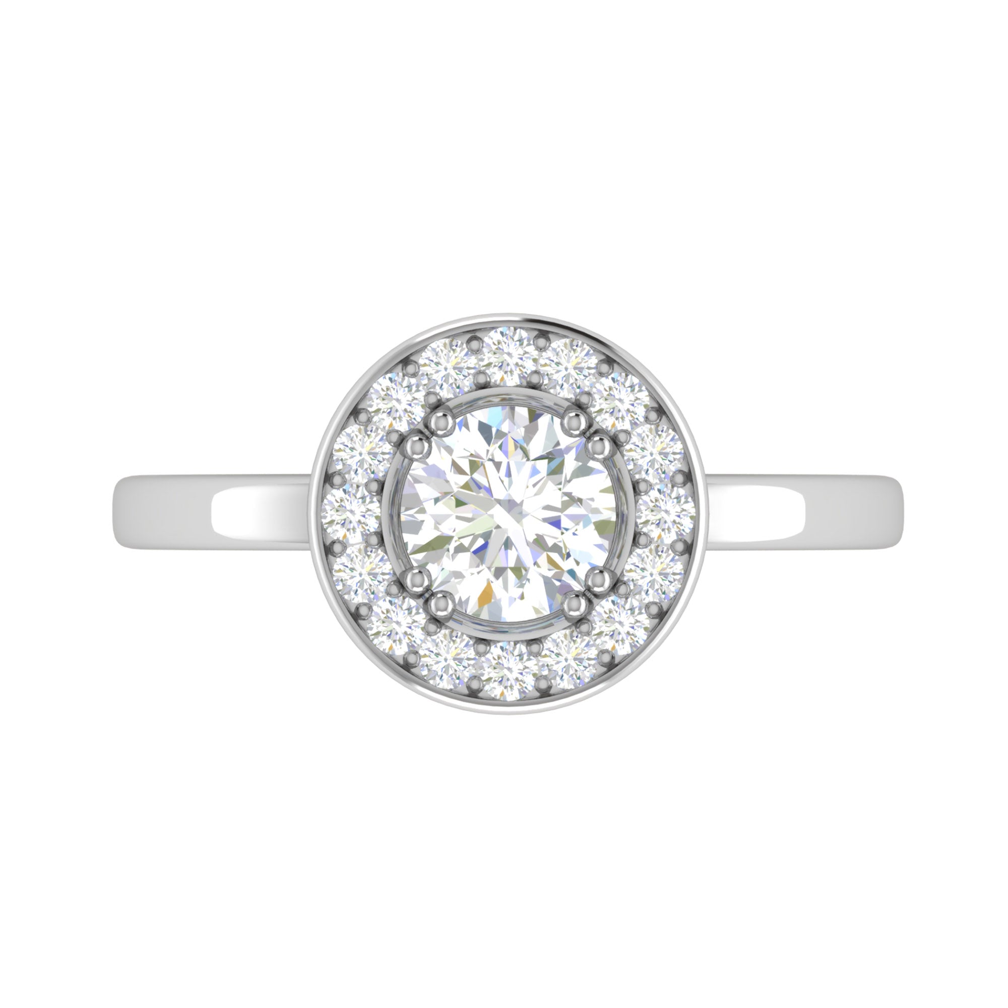 Adjustable Halo Solitaire Ring