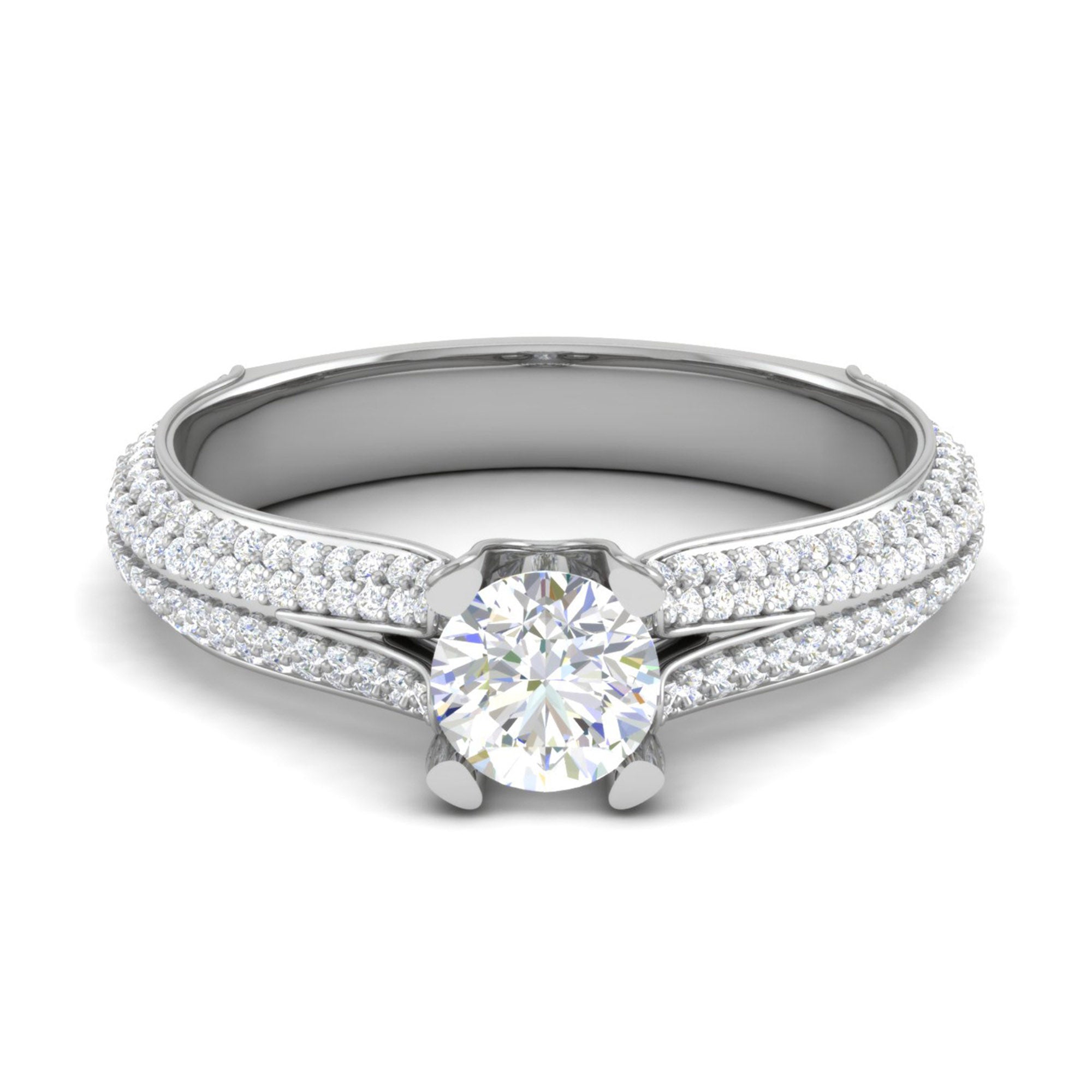 American Diamond Split Shank Ring