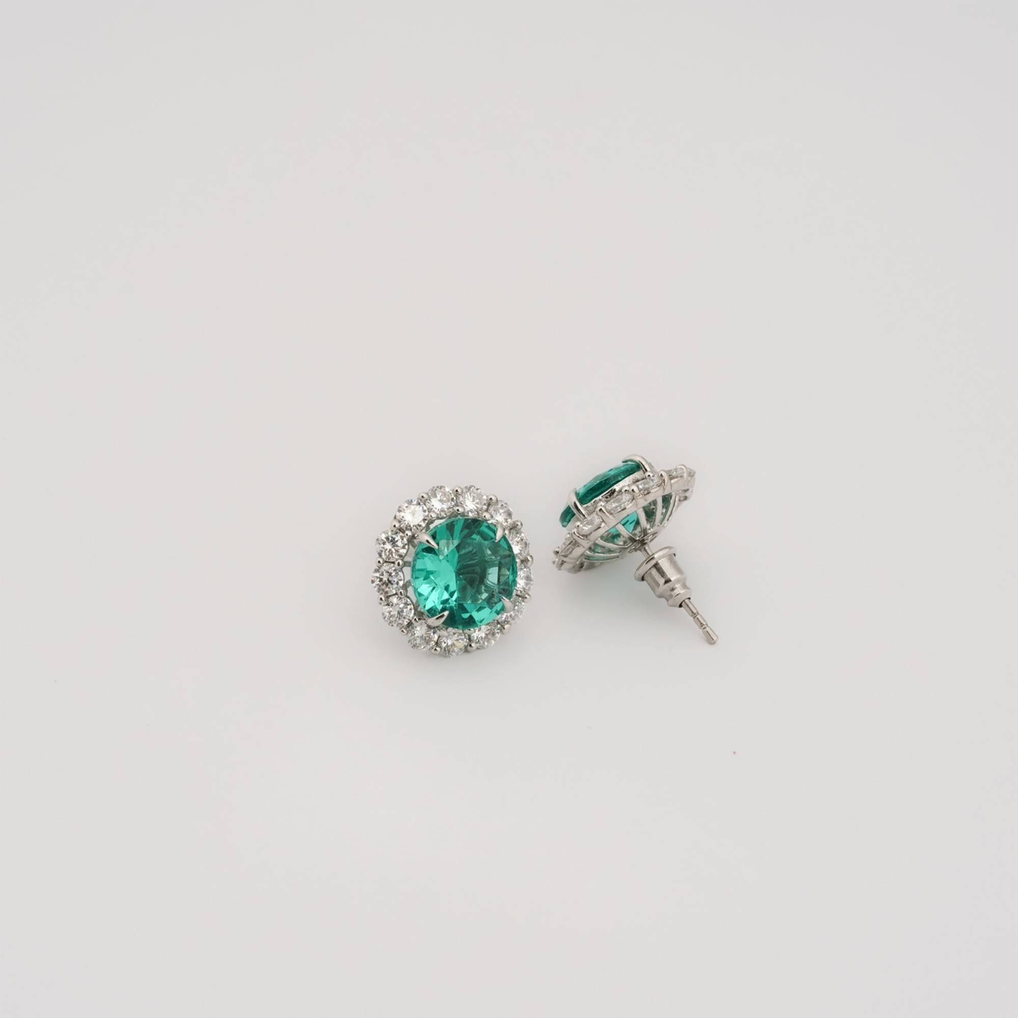 Aqua Spark Stud Earrings
