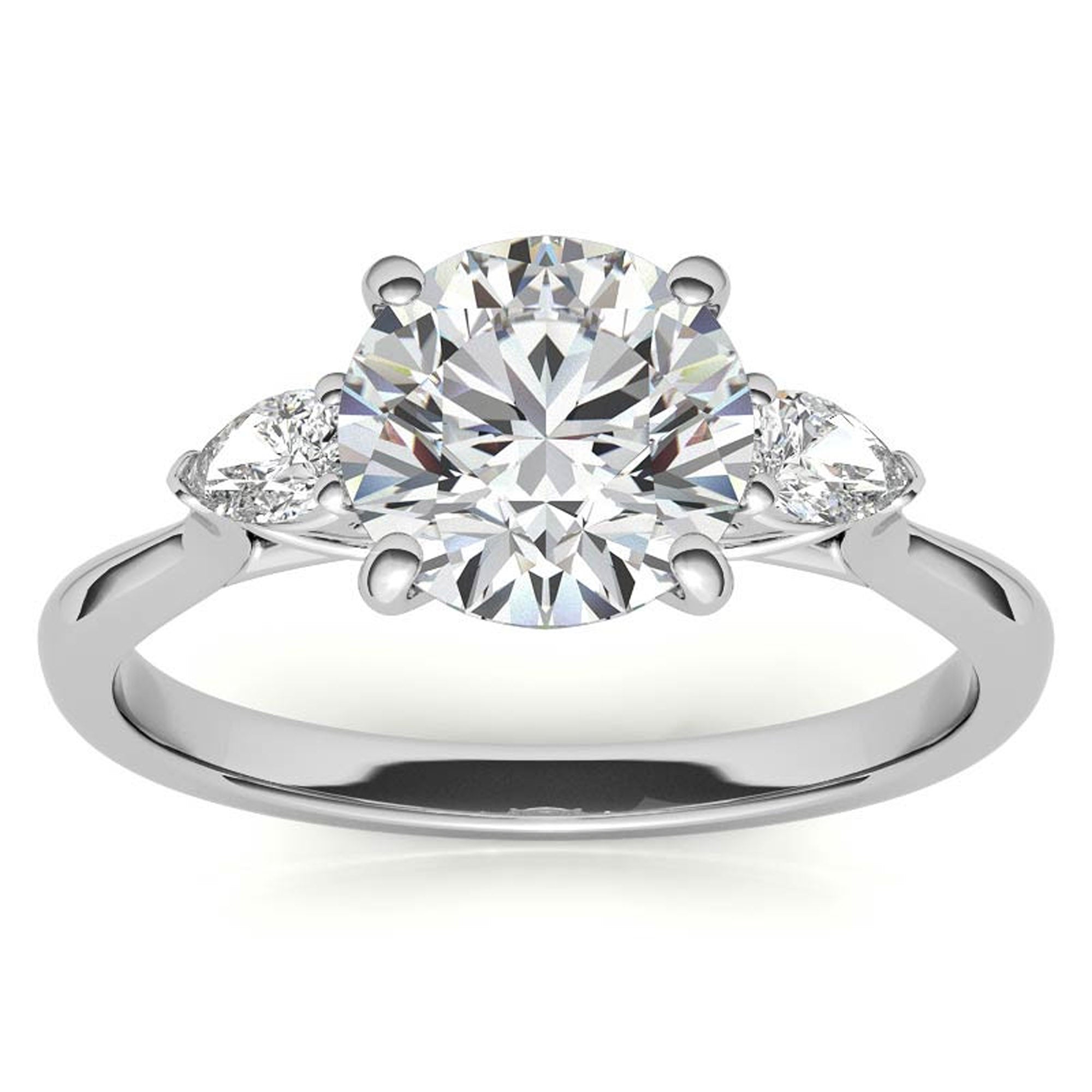 White Gold Three Stone Ring