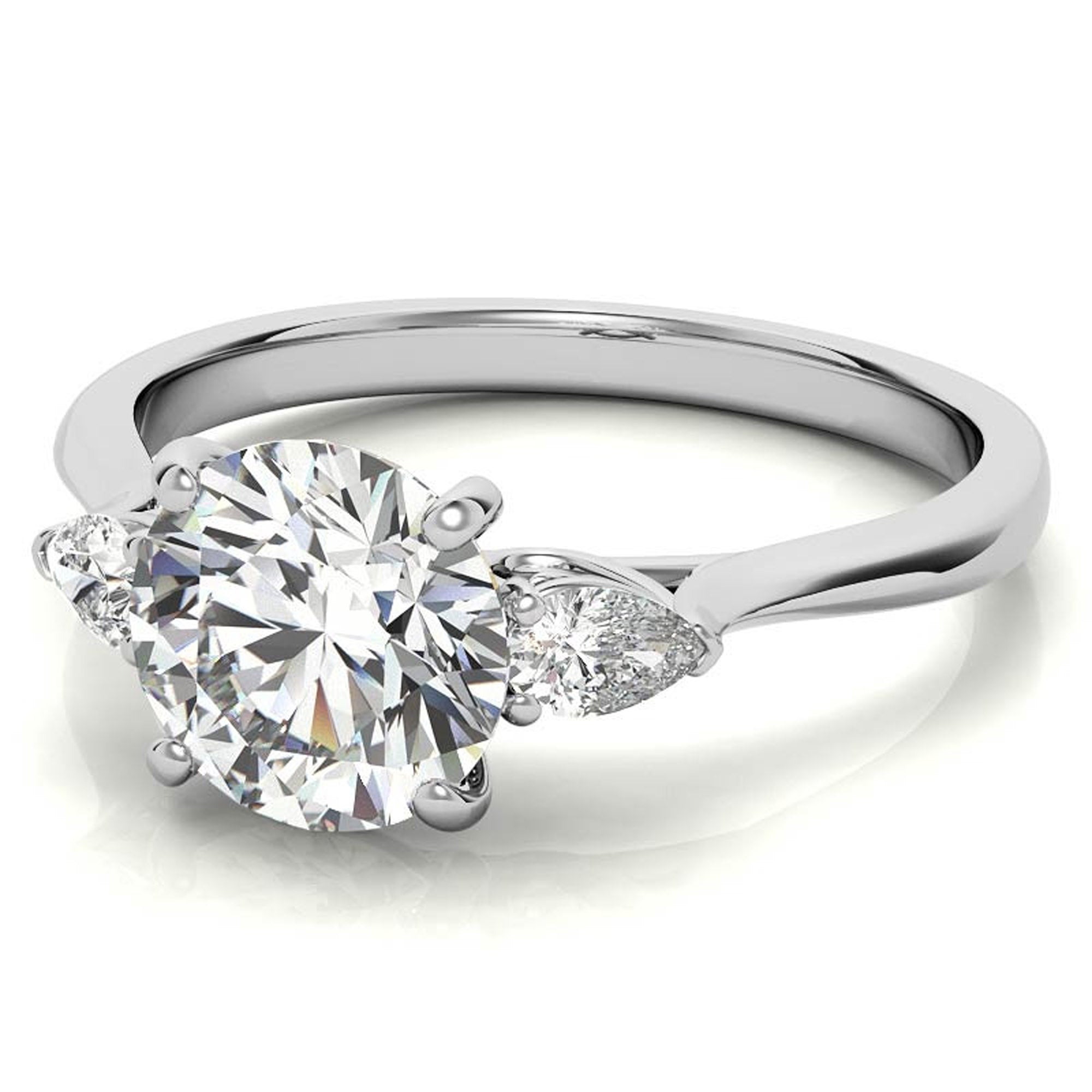 White Gold Three Stone Ring