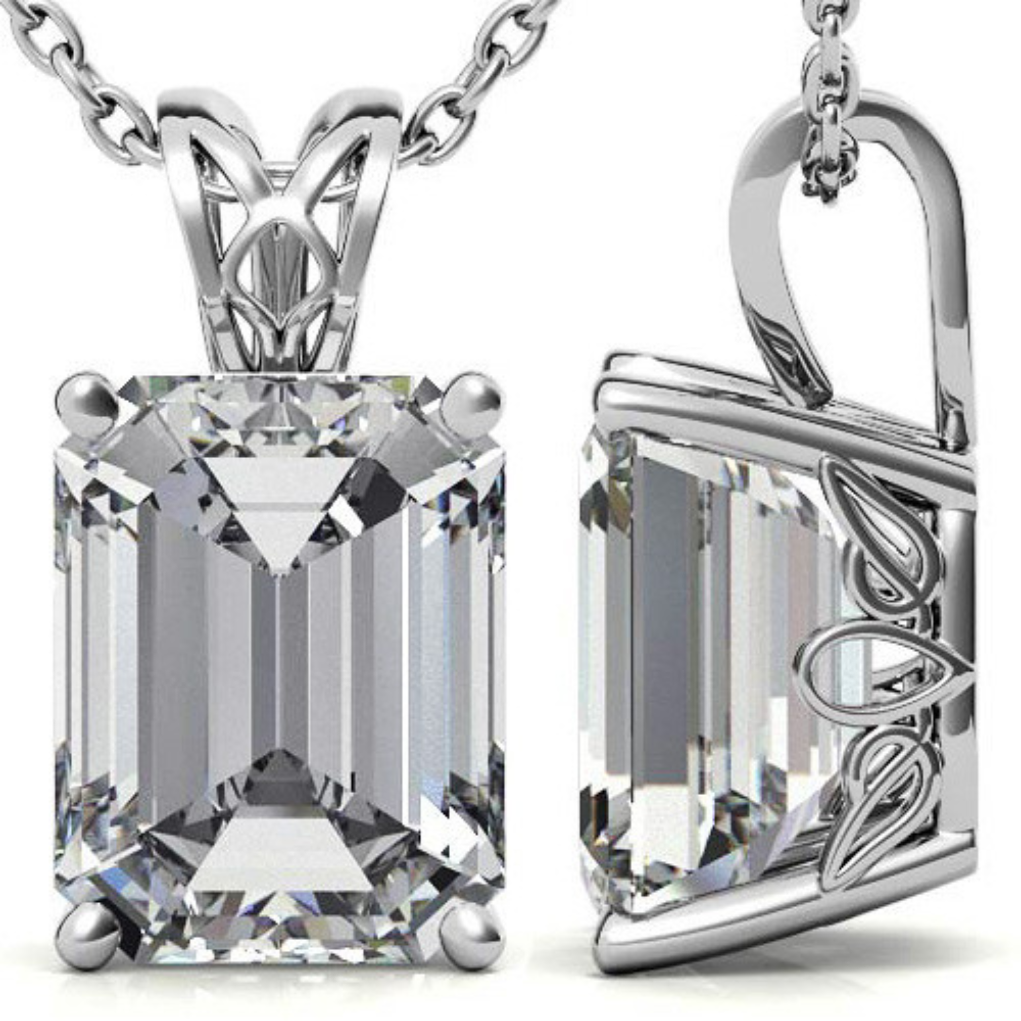 Elegant Emerald Cut Pendant