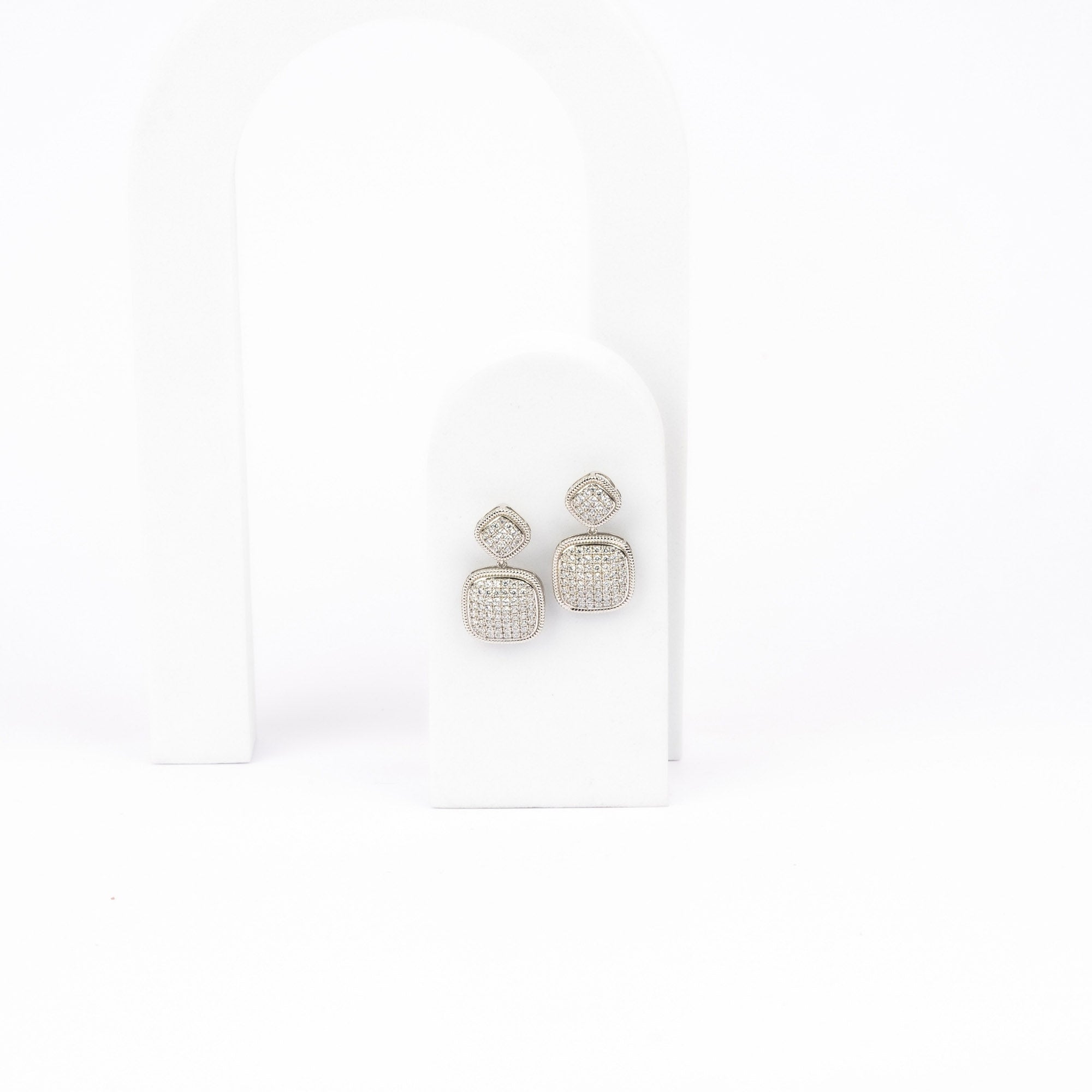 Vintage Cushion Drop Earrings