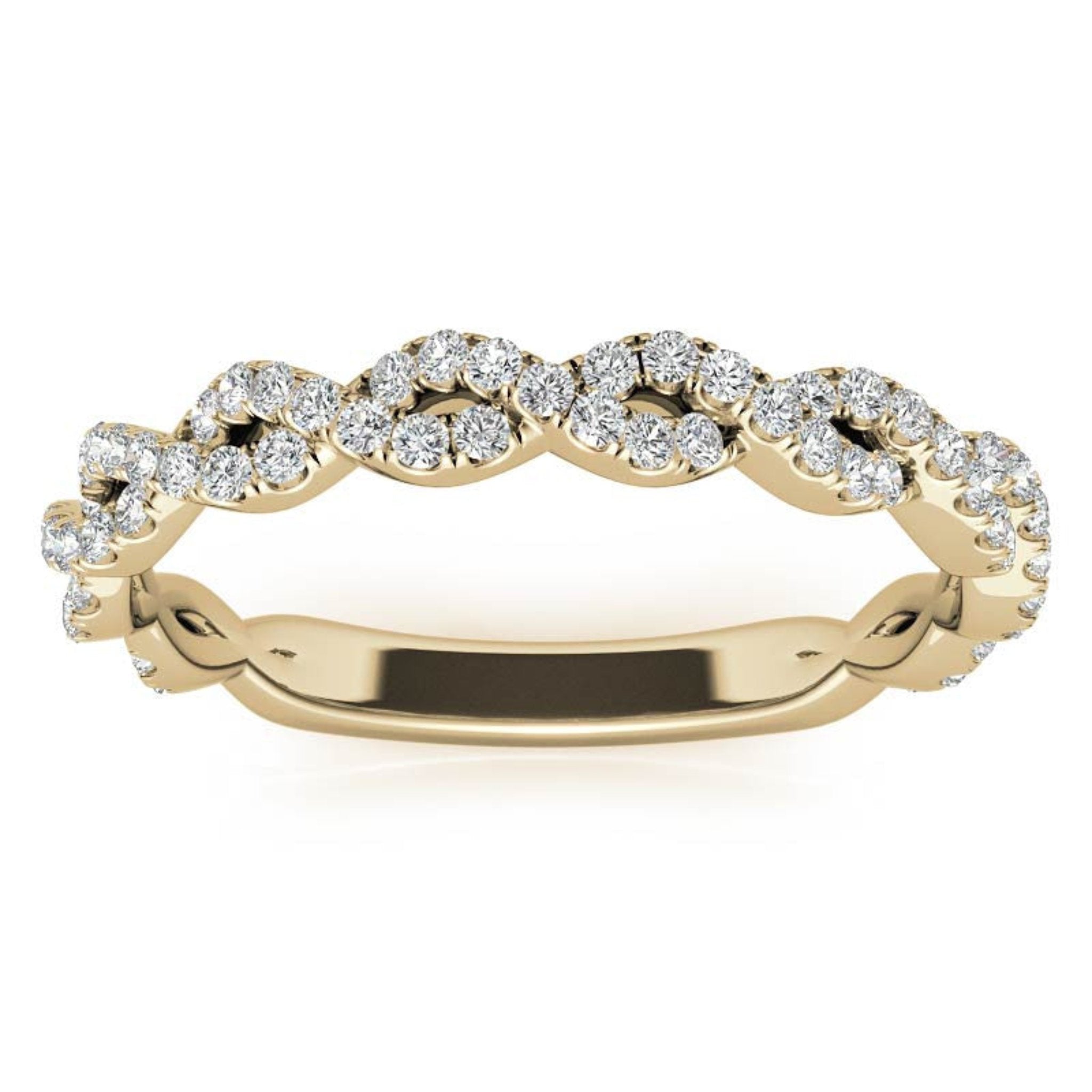 Yellow Gold Silver Infinity Loop Adjustable Interwoven Braided Band For Woman