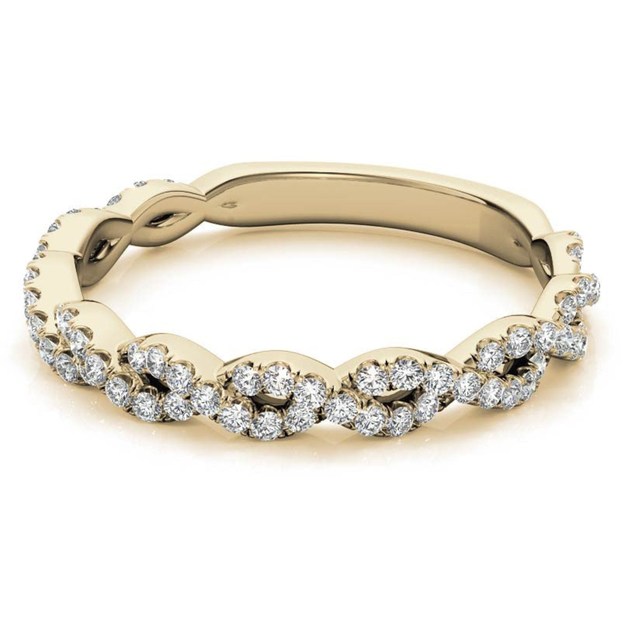 Yellow Gold Silver Infinity Loop Adjustable Interwoven Braided Band For Woman