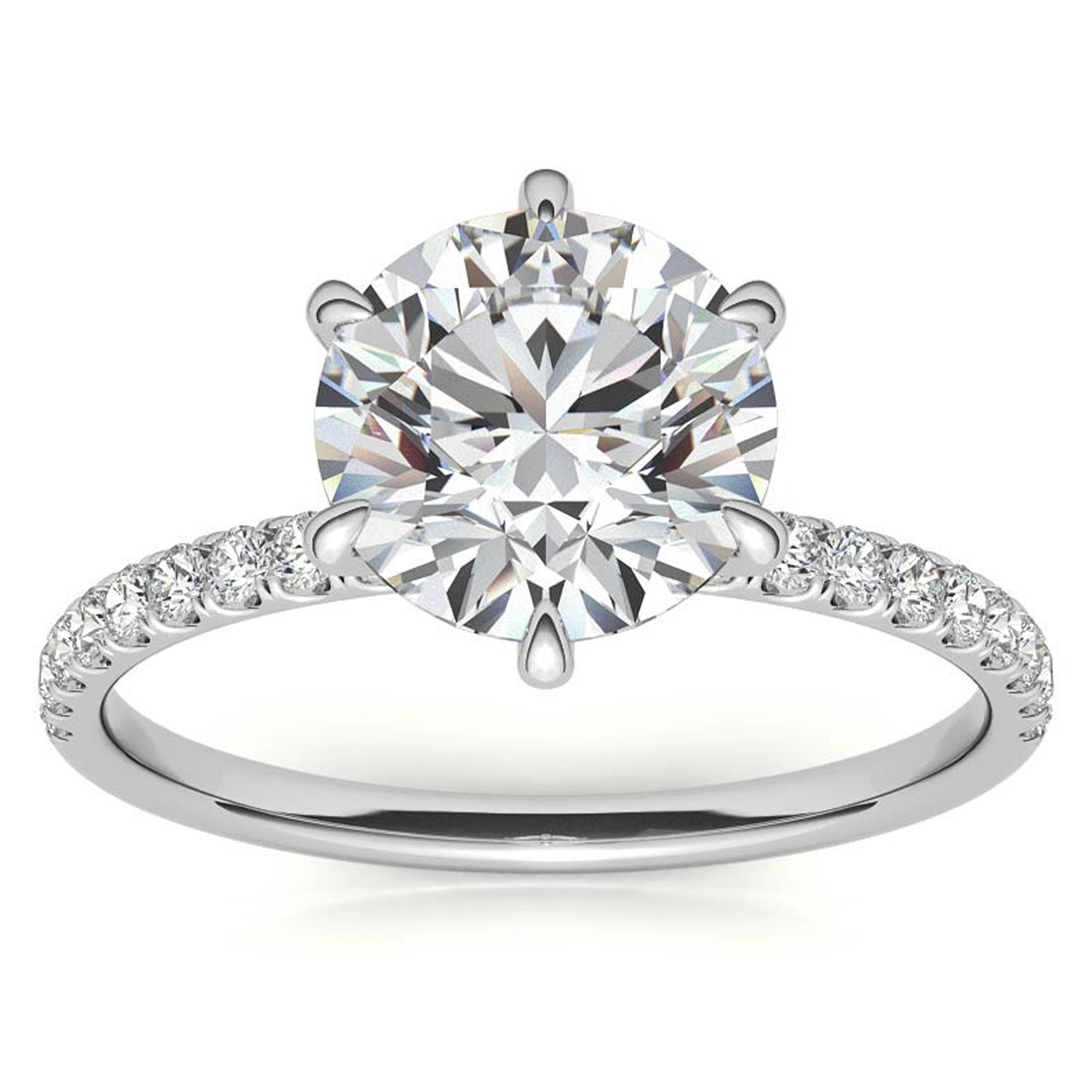 White Gold Stackable Ring Set with Halo Design