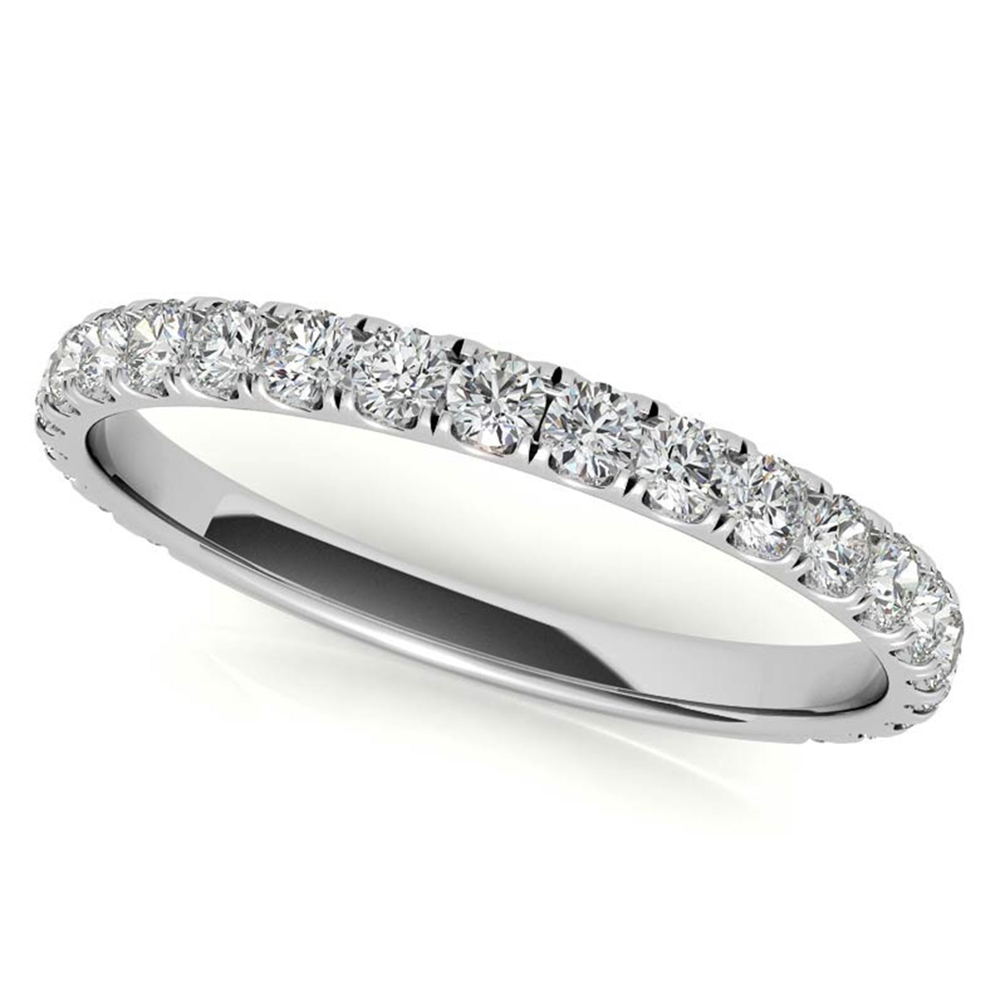 Adjustable Sterling Silver Elegant White Gold Cushion-Cut Diamond Engagement Ring with Pavé Band For Women