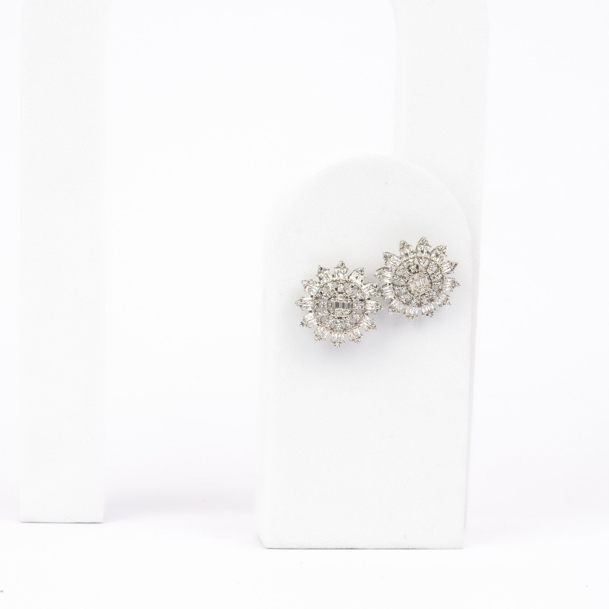 Sparkling Sunburst Stud Earrings