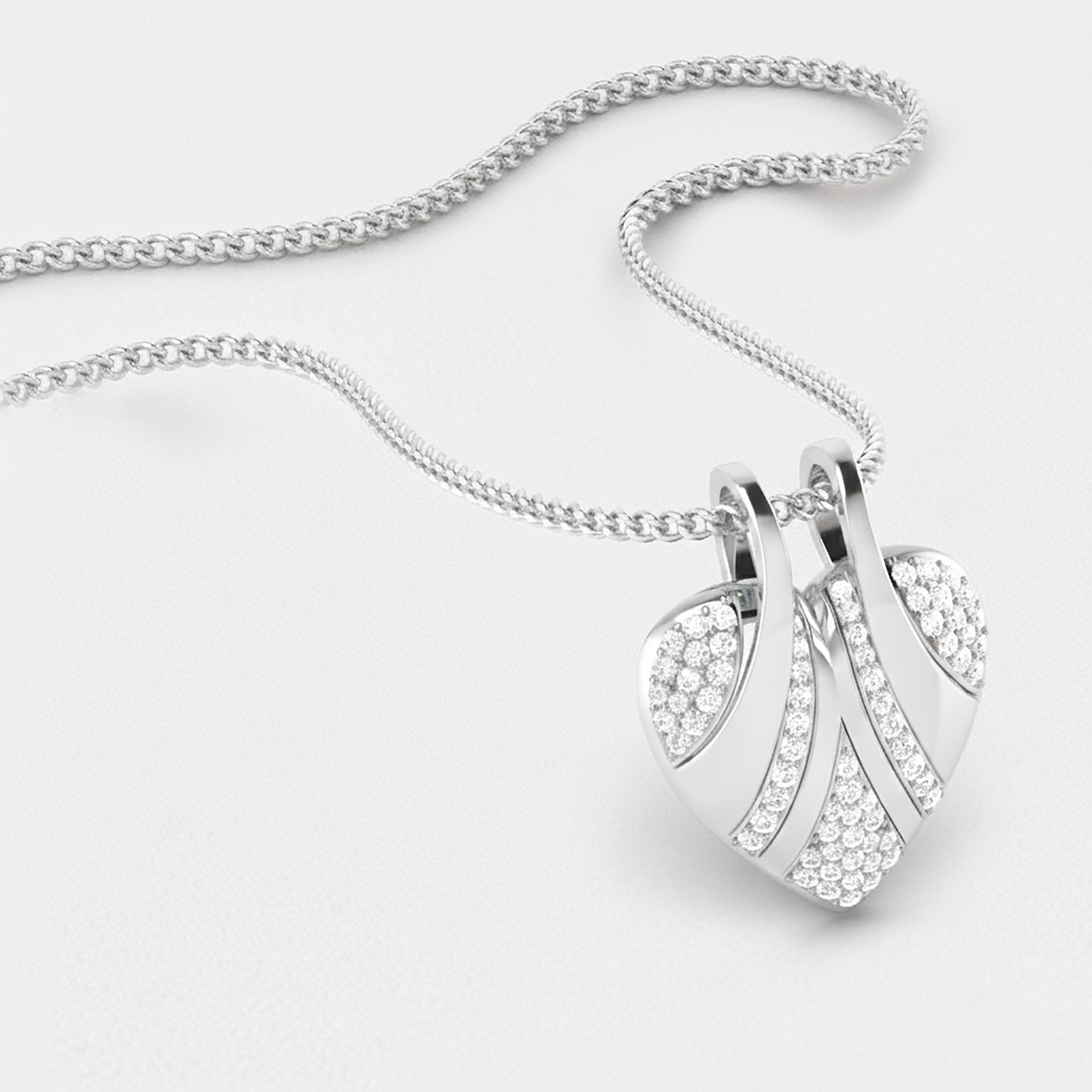 White Gold Diamond Heart Pendant