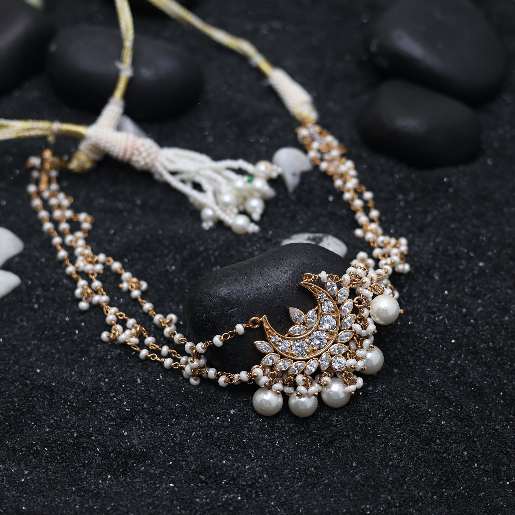 Elegant Pearl and Teardrop Necklace for women