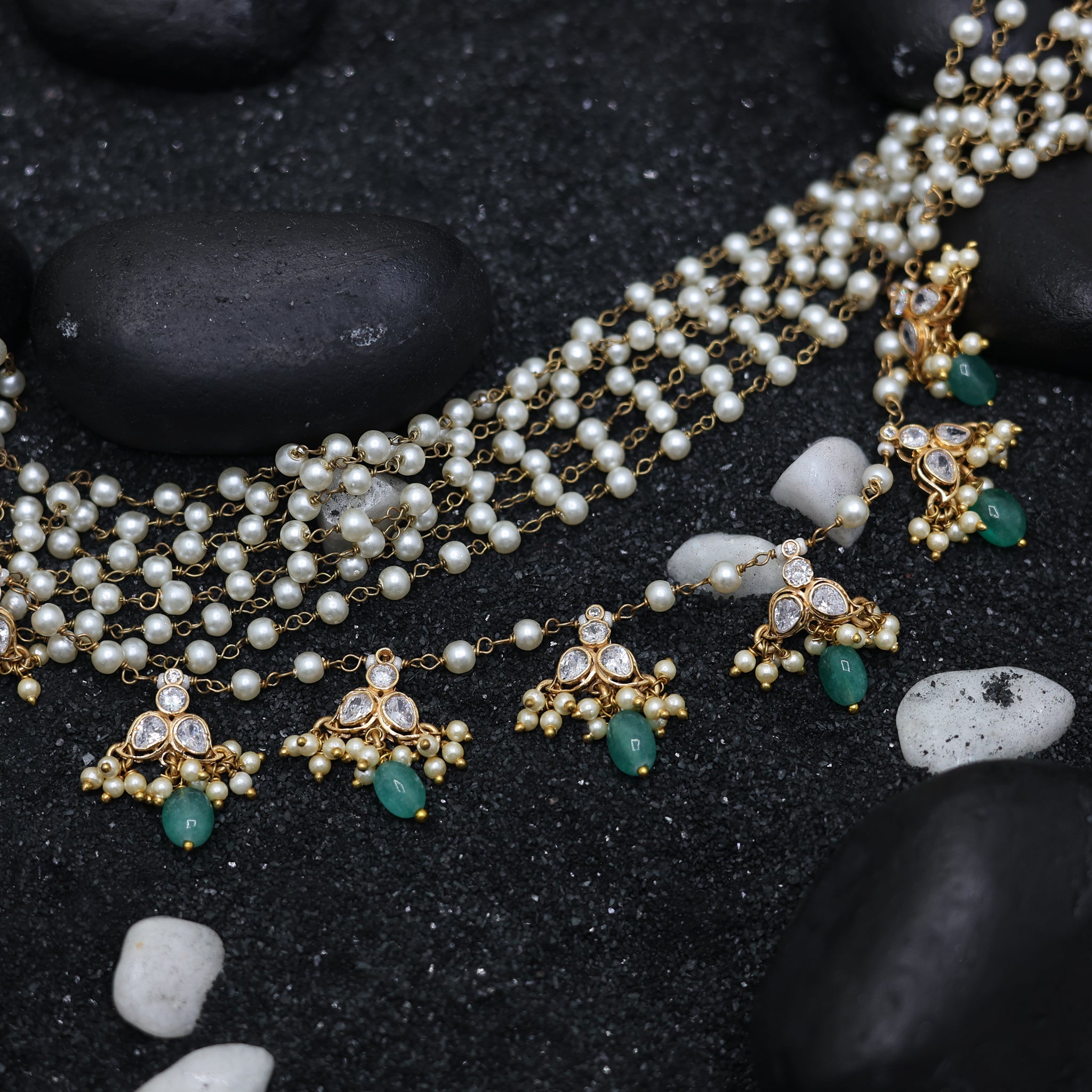 Elegant Multi Beads Party Wear Necklace