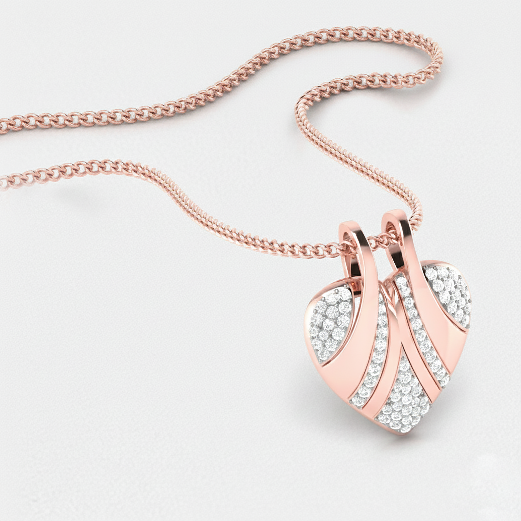 Rose Gold Diamond Heart Pendant