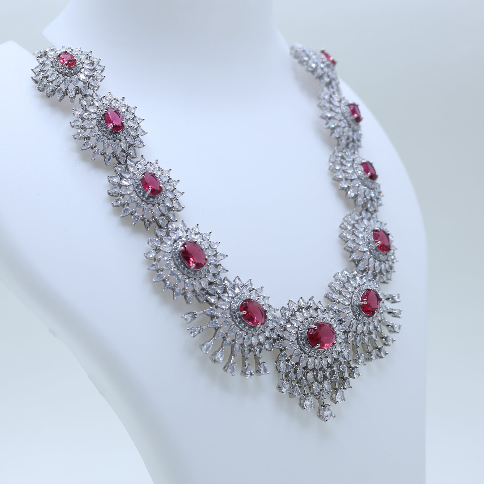 Royal Ruby Statement Wedding Necklace