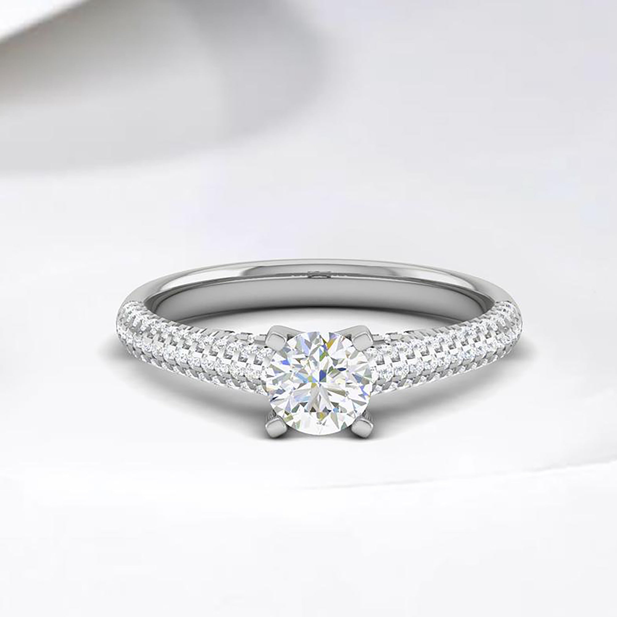 Adjustable Round Solitaire Ring