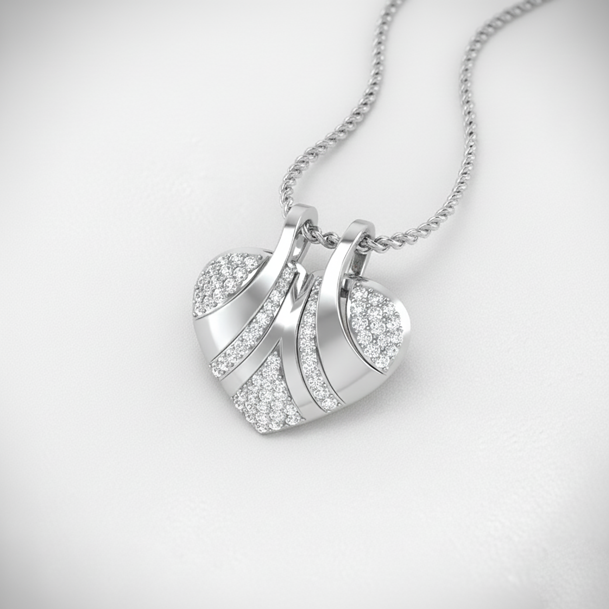 White Gold Diamond Heart Pendant