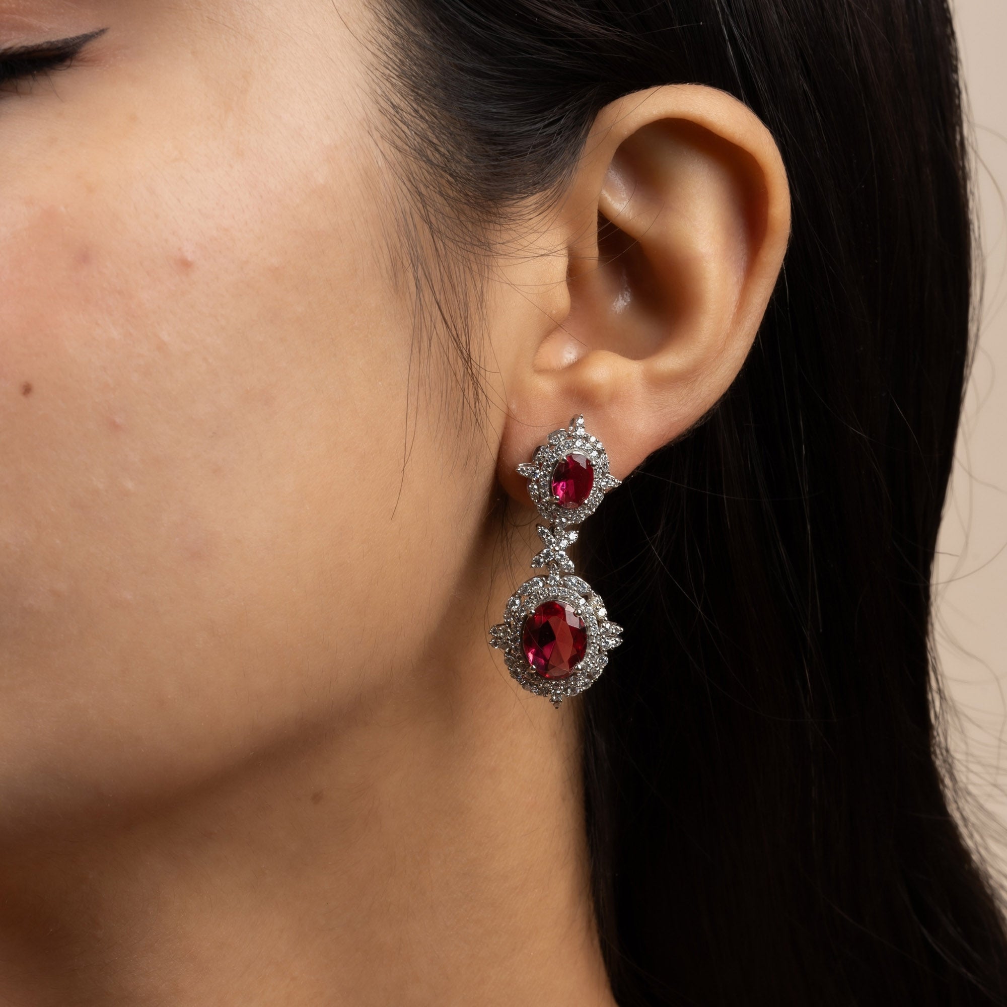 Royal Ruby Drop Earrings