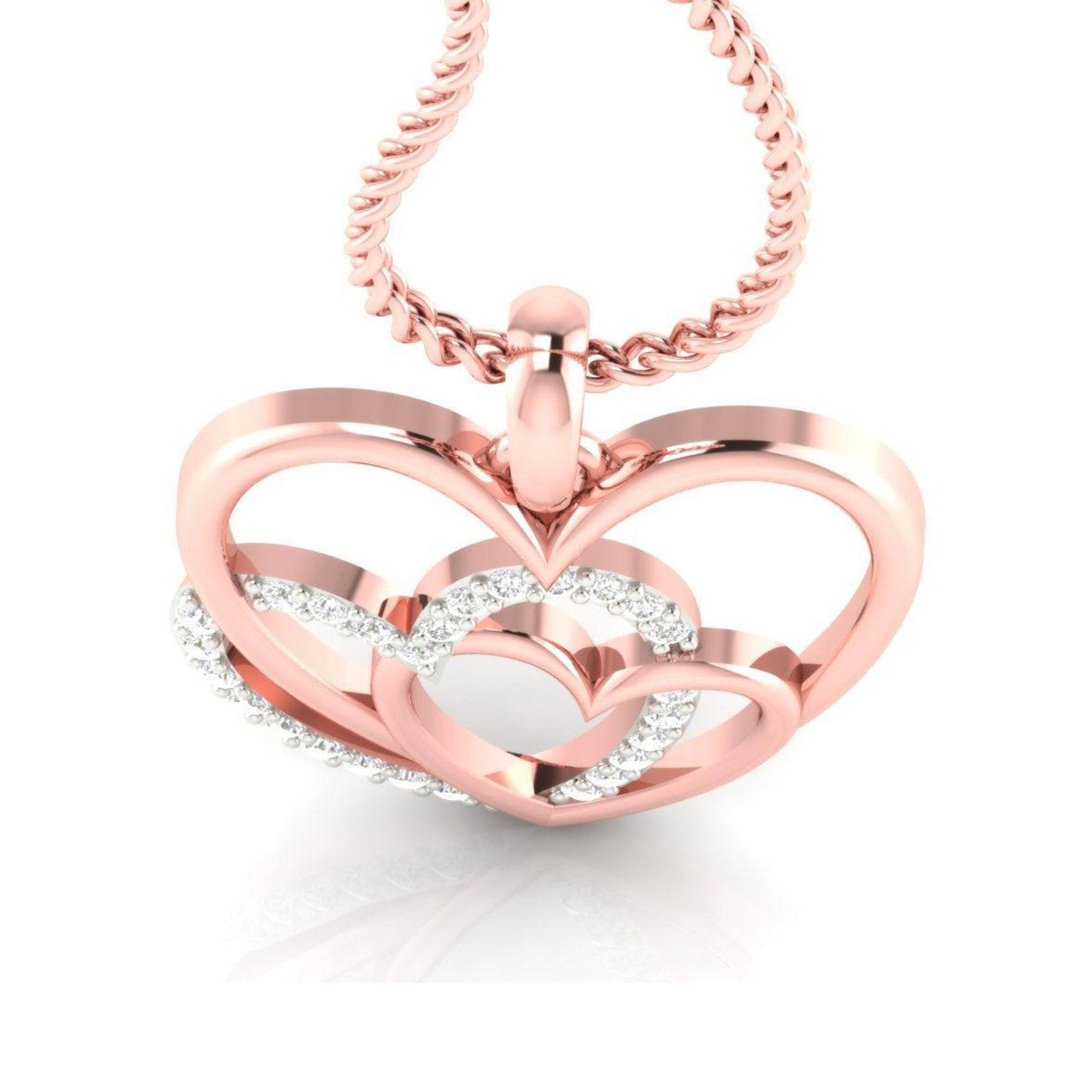 Triple Heart Rose Gold Pendant
