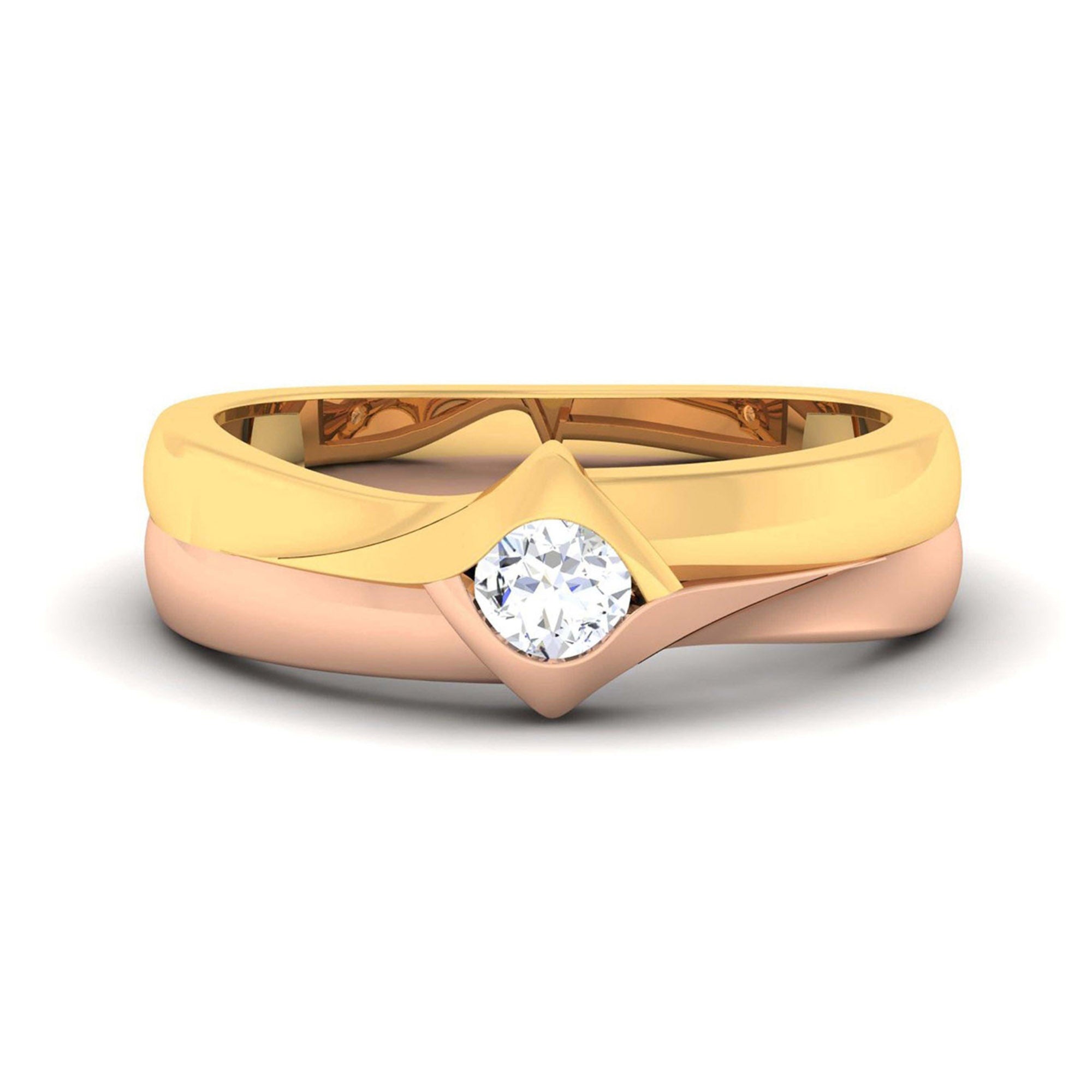 Elegant Two Tone Silver Band