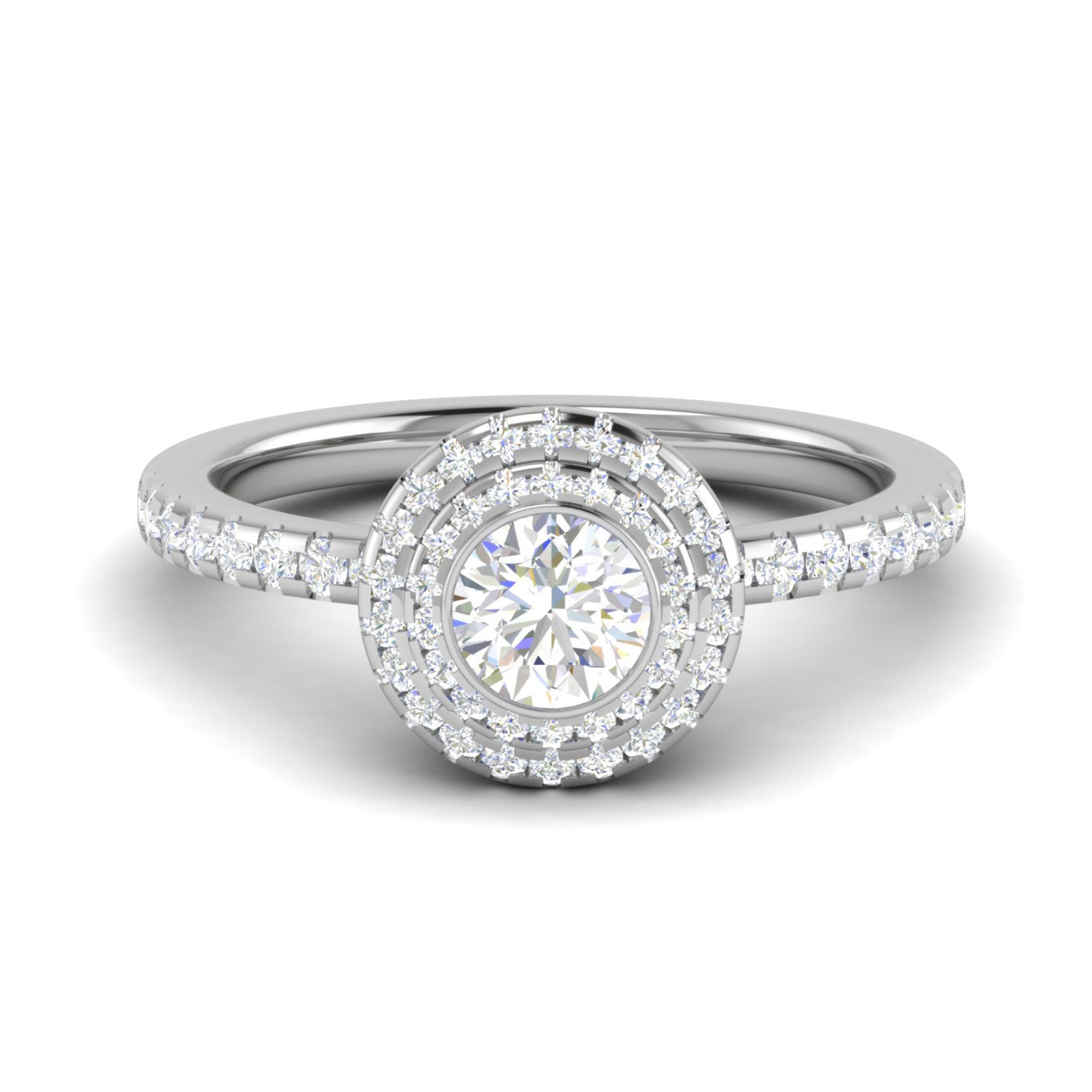 Round Cut Halo Wedding Ring