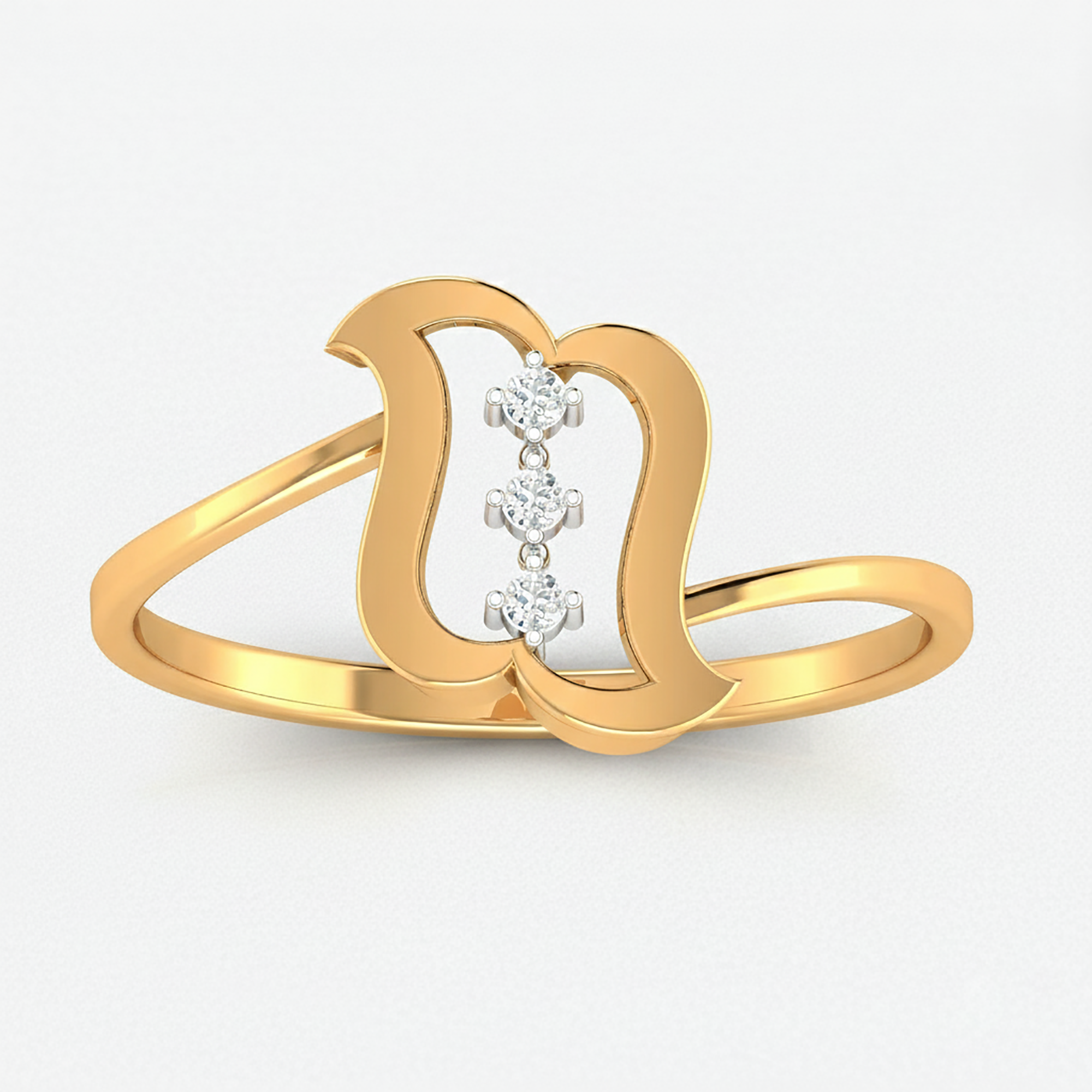 Elegant Open Curve Diamond Ring