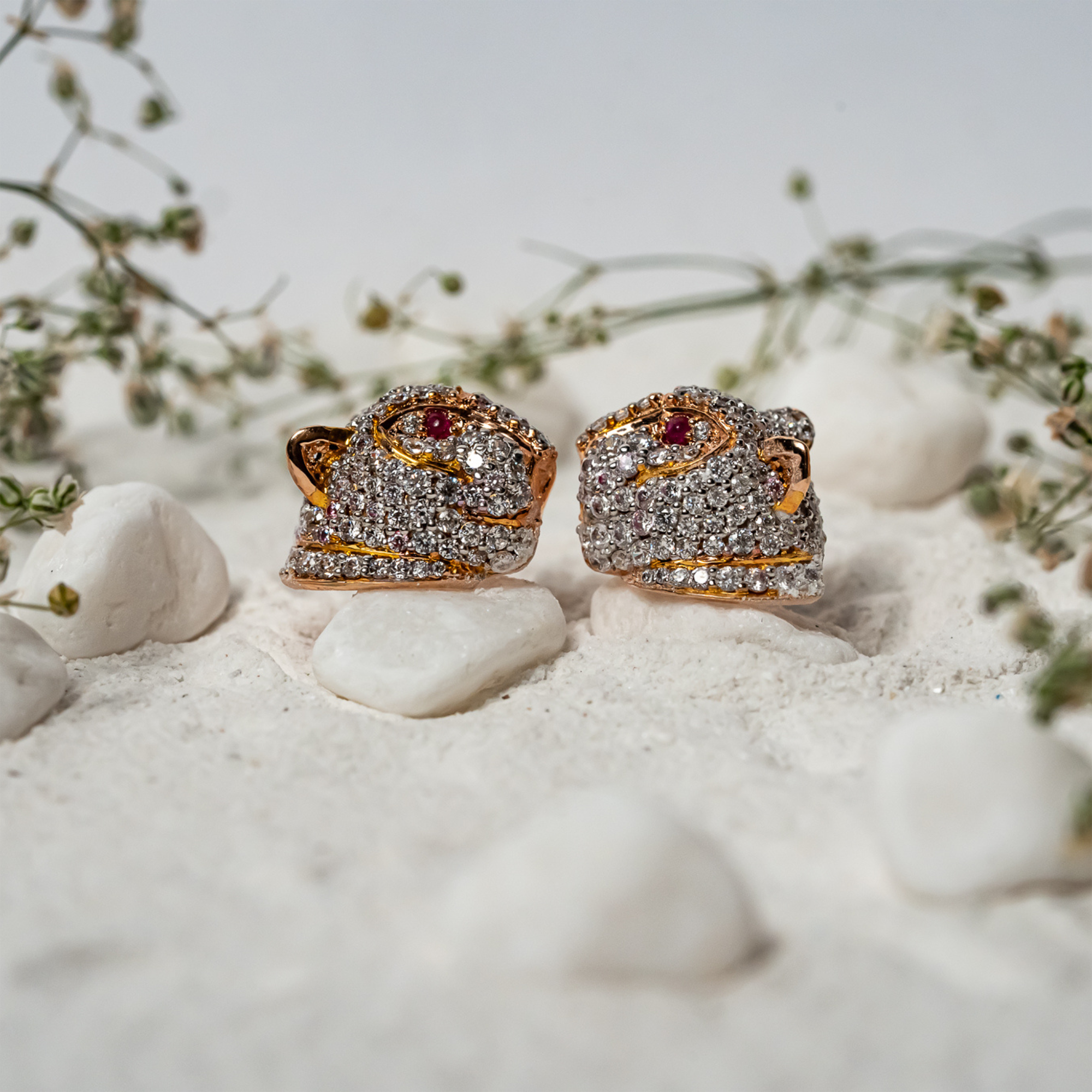 Panther Head Stud Earrings