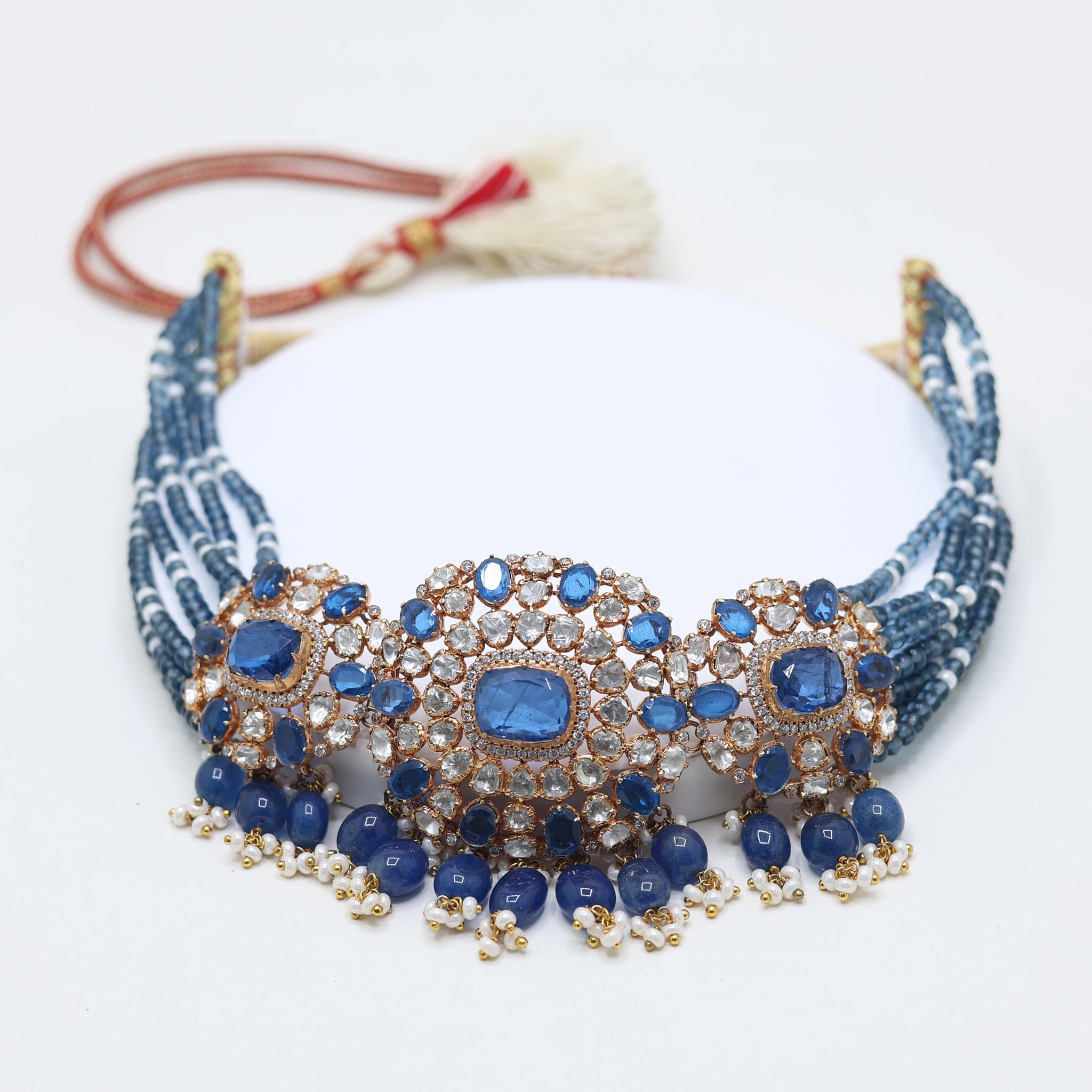 Royal Blue Sapphire Bridal Choker