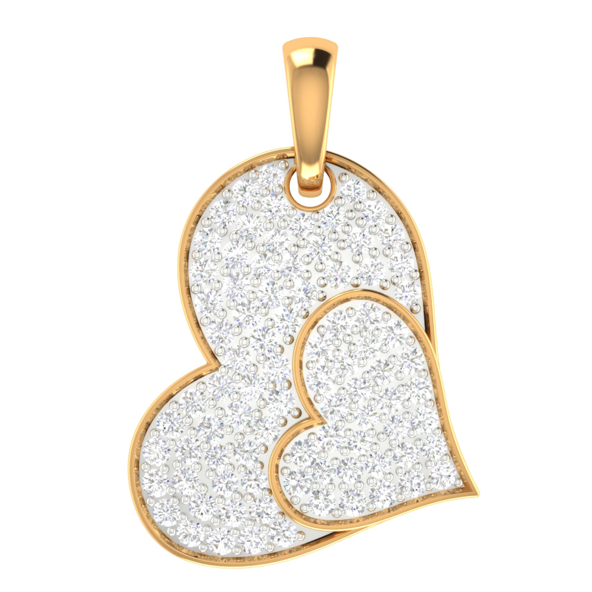 Gold Plated Double Heart Pendant
