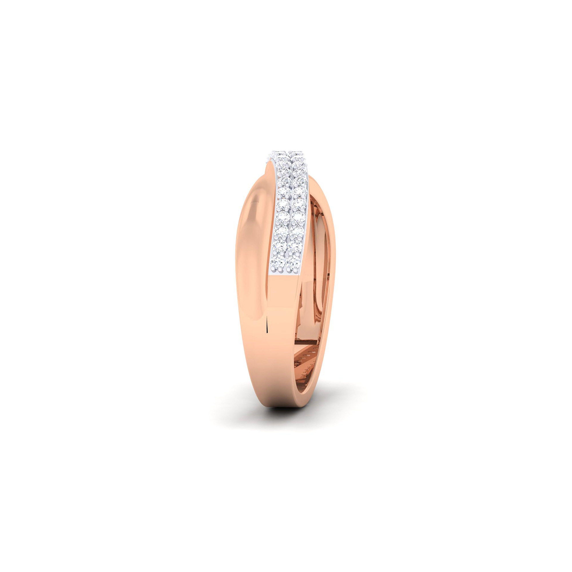 Adjustable Elegant Silver Rose Gold Crossover Band