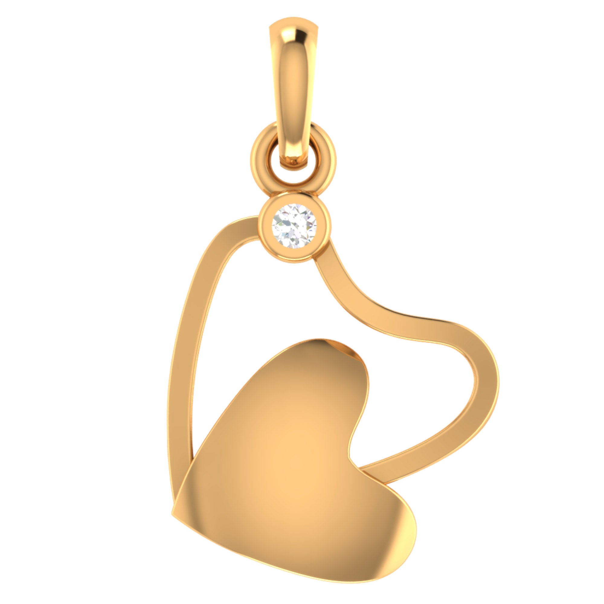 Gold Plated Stylish Heart Pendant
