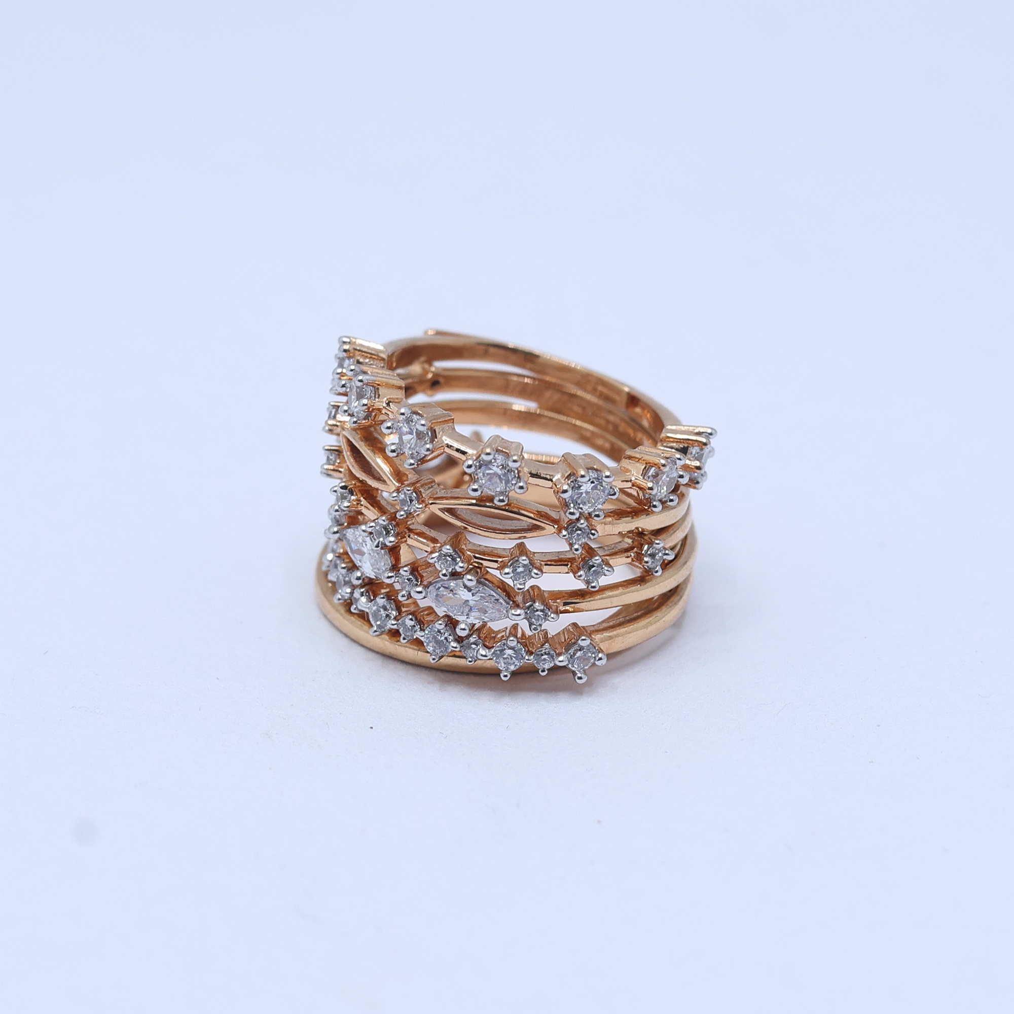 Sterling Silver Six Layer Stackable Ring for Women