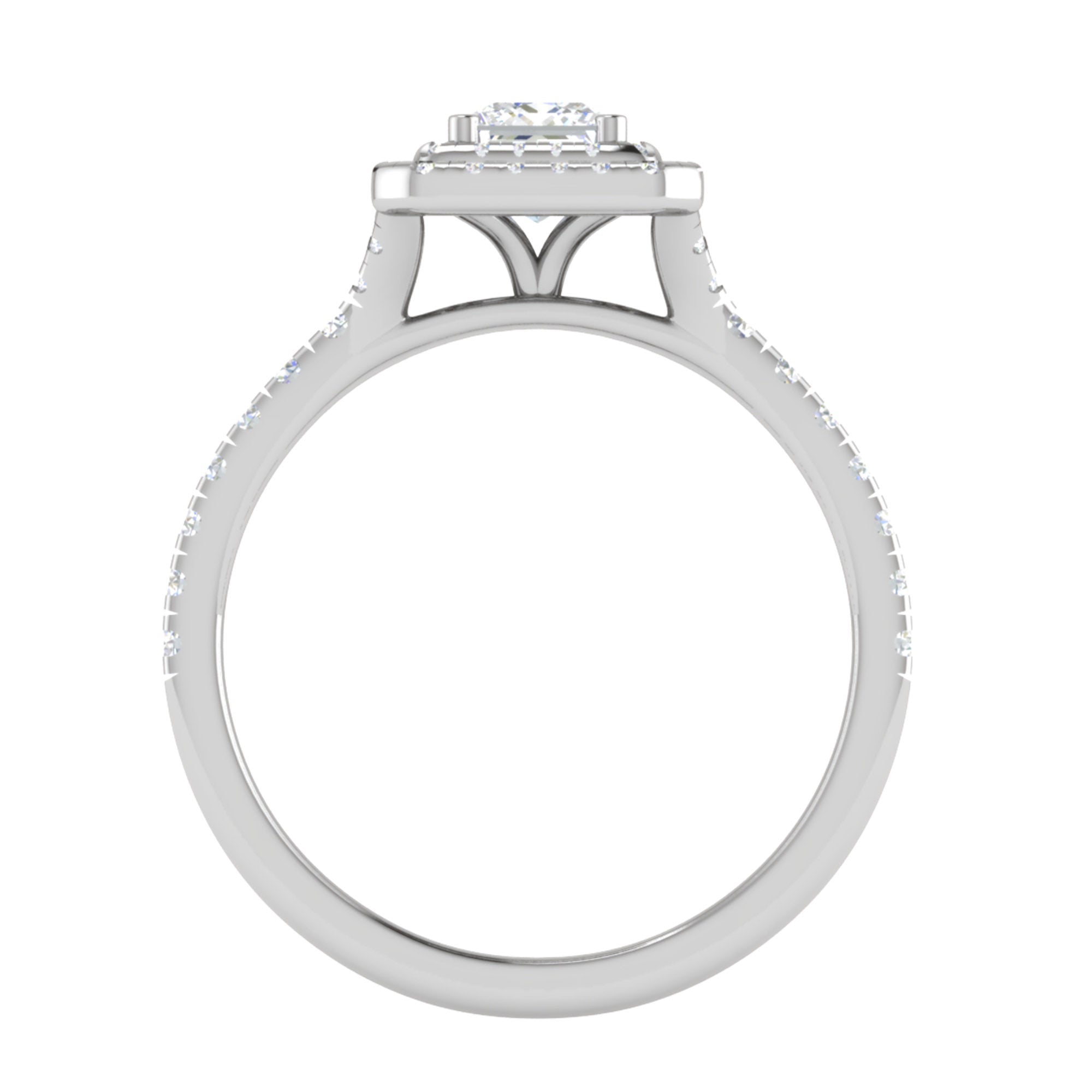 Princess Cut Halo Diamond Ring