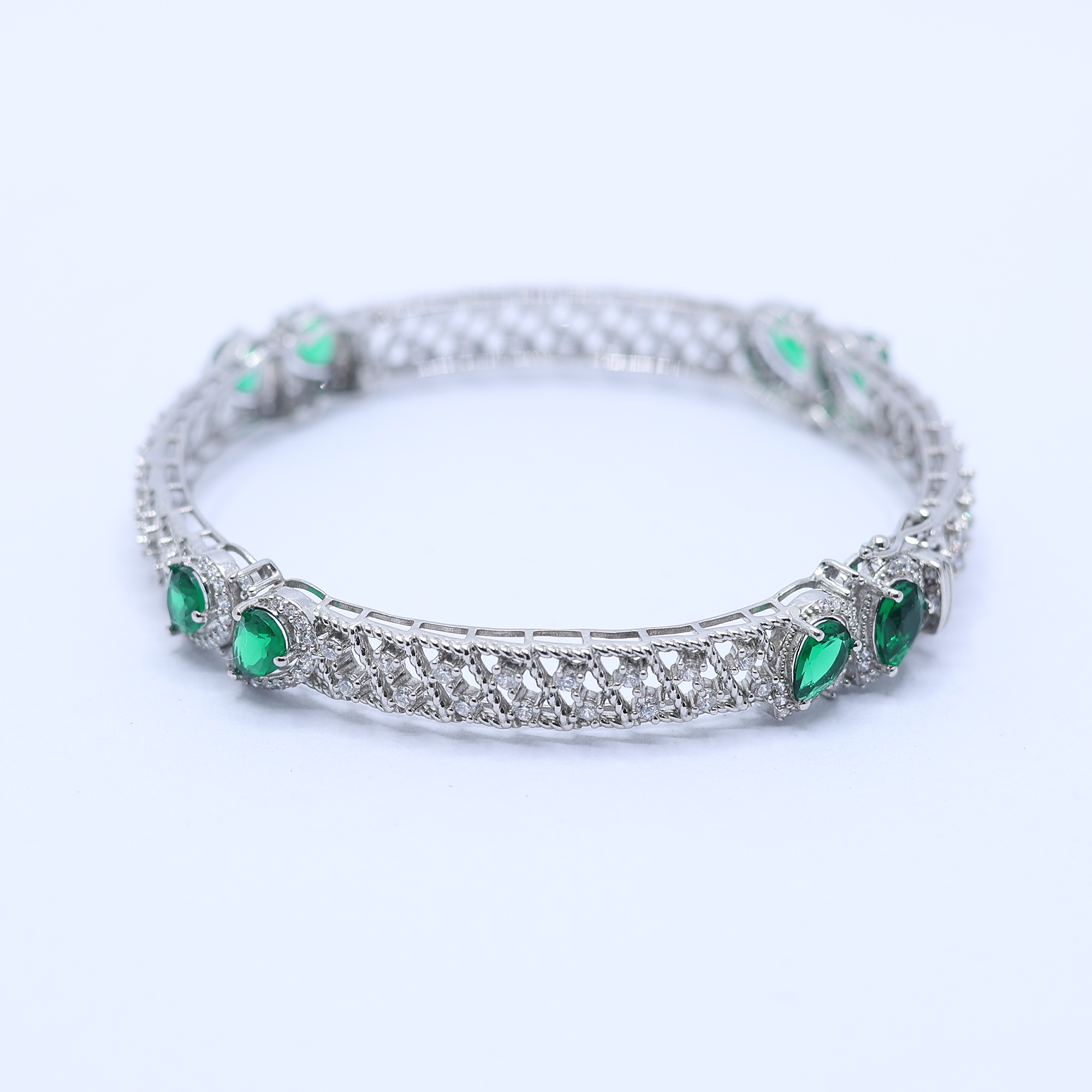 Paraiba Halo Twisted Design Bracelet