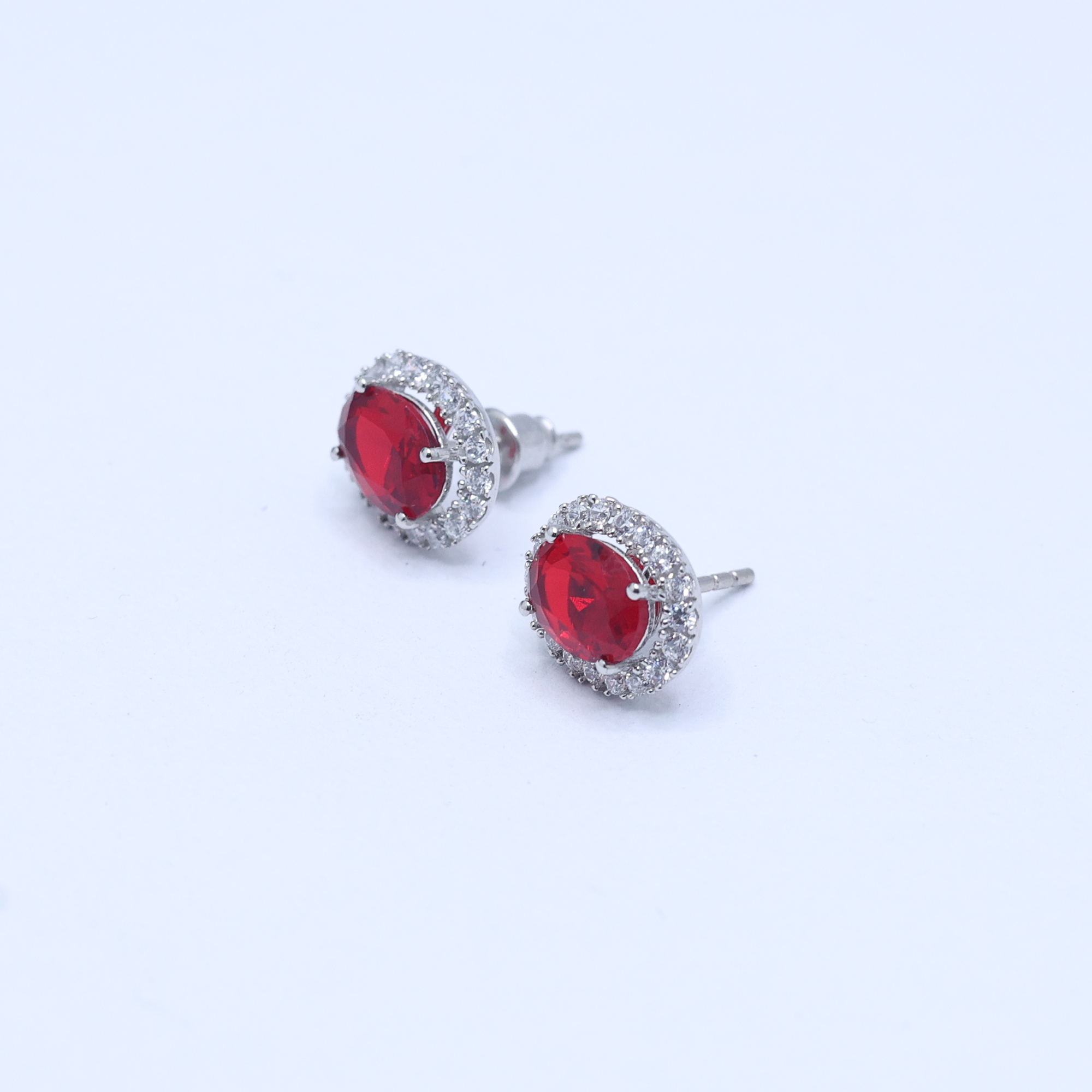 Garnet Gleam Oval Earrings