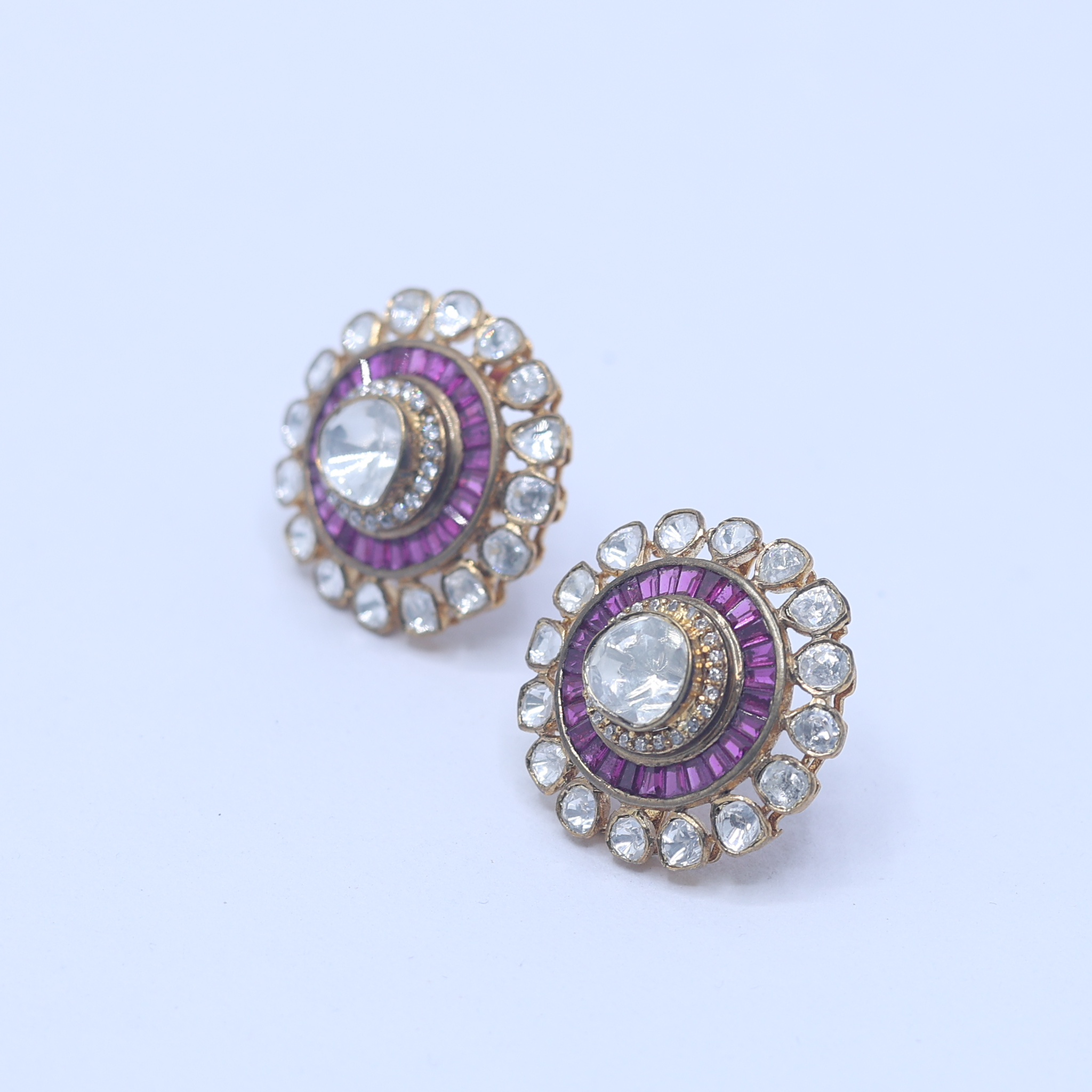 Rani Bhavashankari Polki Stud Earring