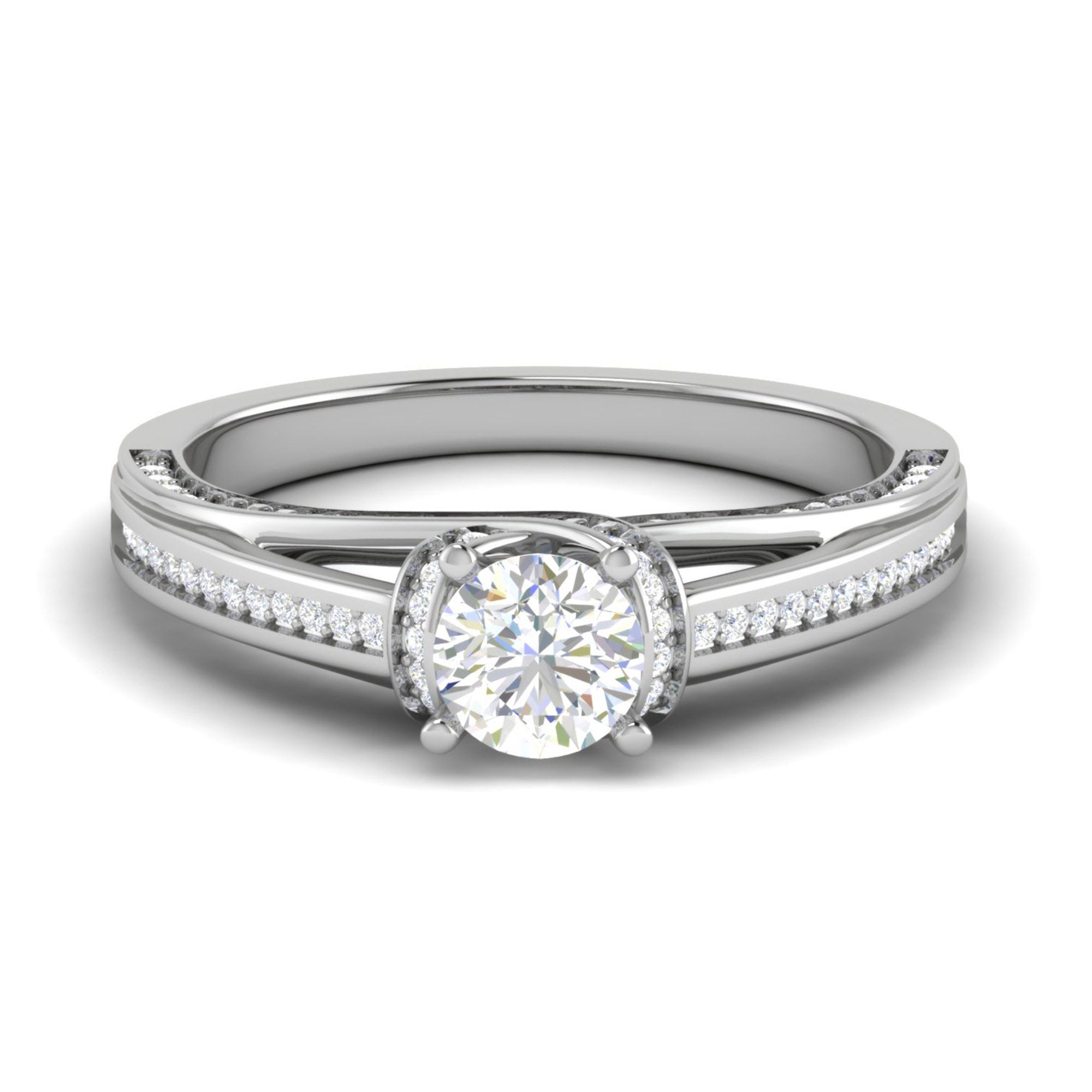 Split Shank Solitaire Diamond Ring