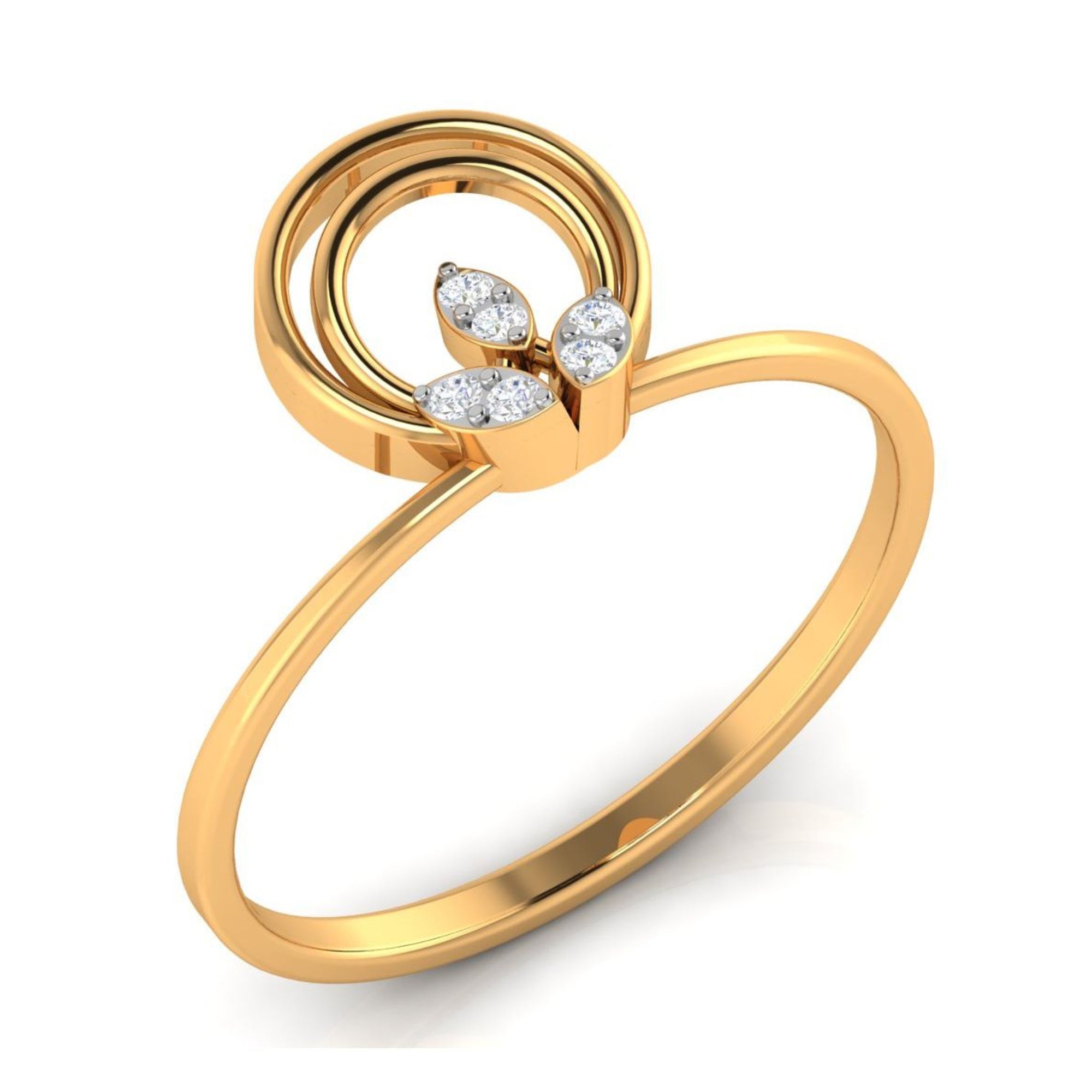 Elegant Circle Leaf Design Ring