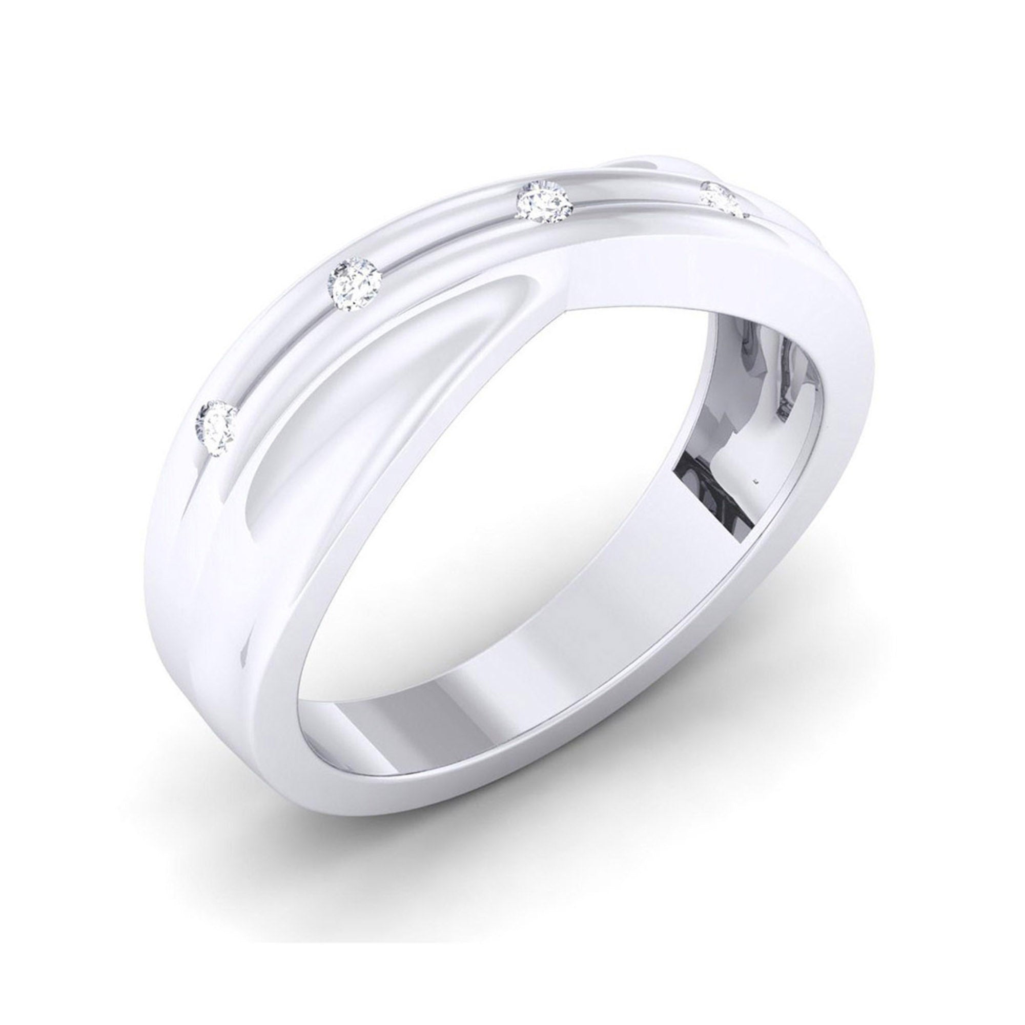 Elegant White Gold Crossover Band