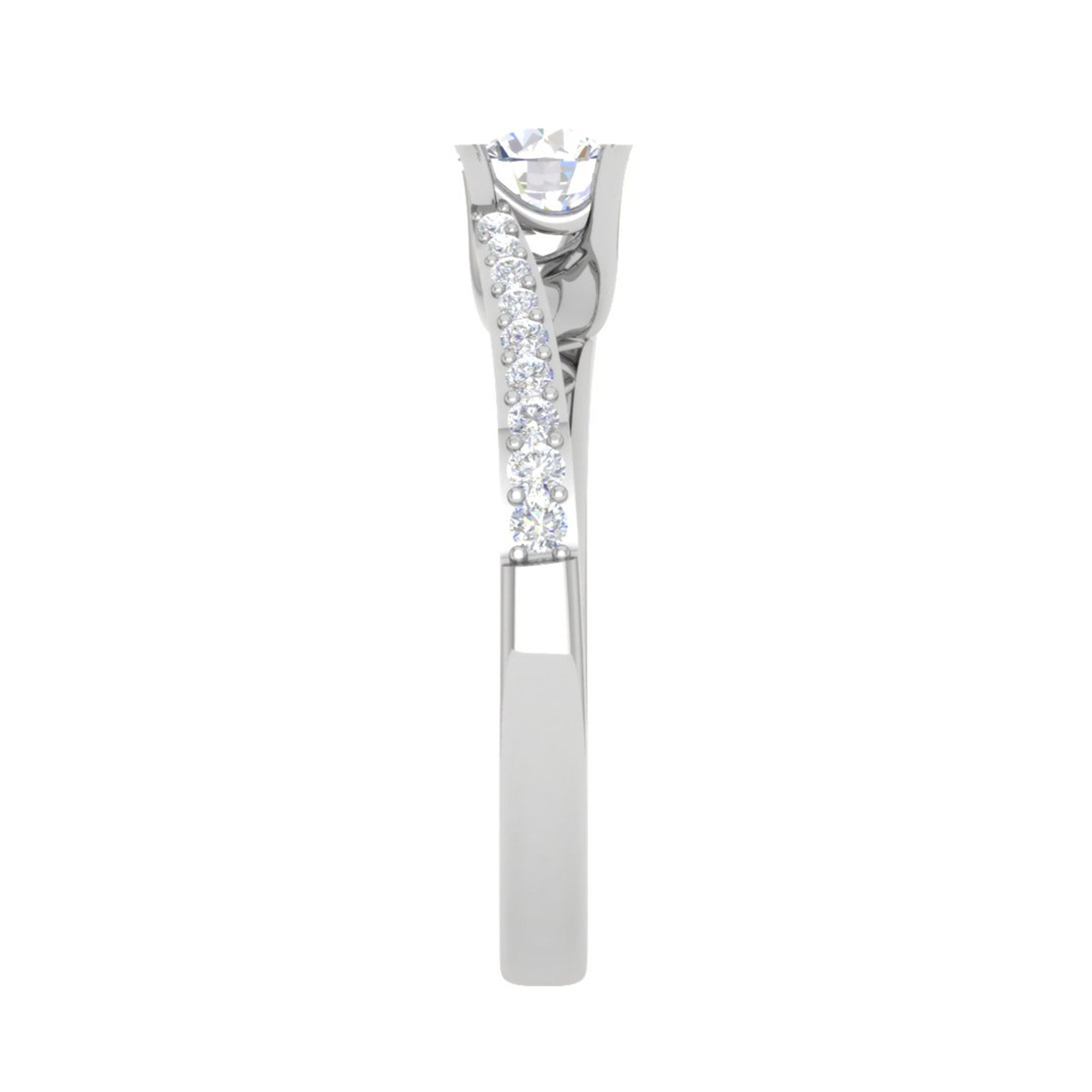 Bypass Engagement Ring in Sterling Silver