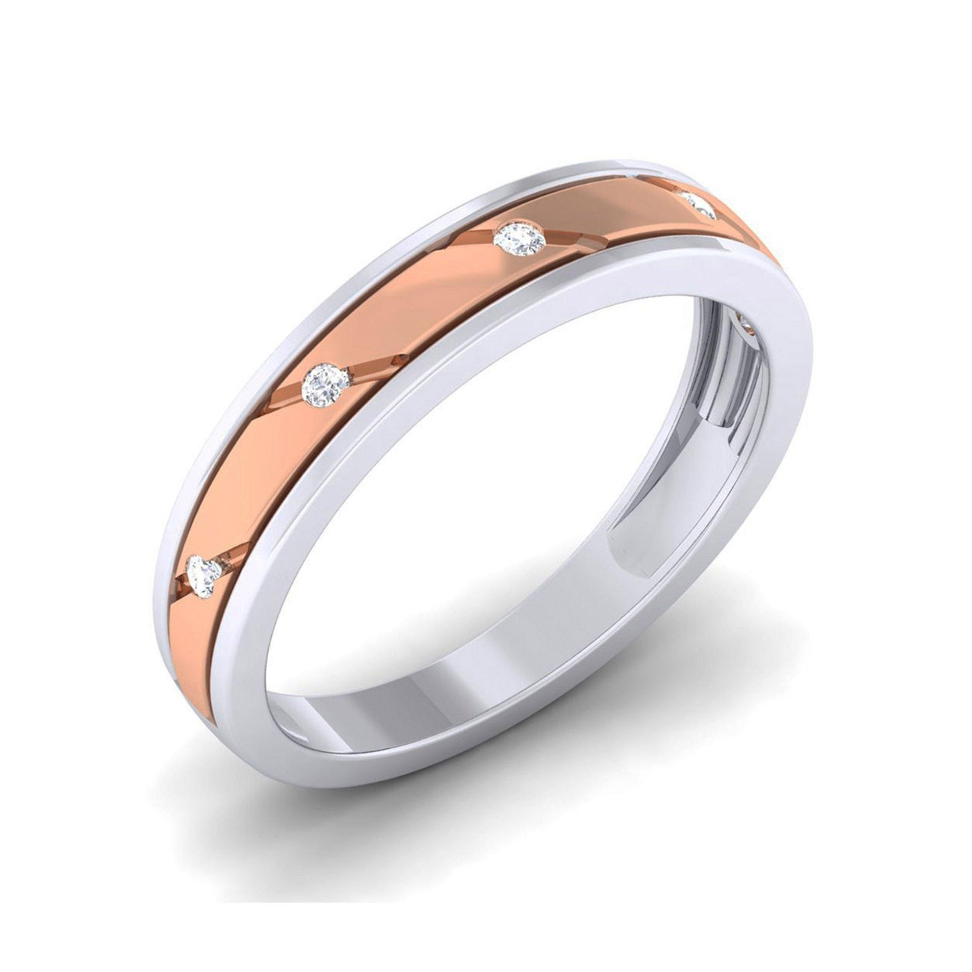 Elegant Unisex Band with Diamond Accents