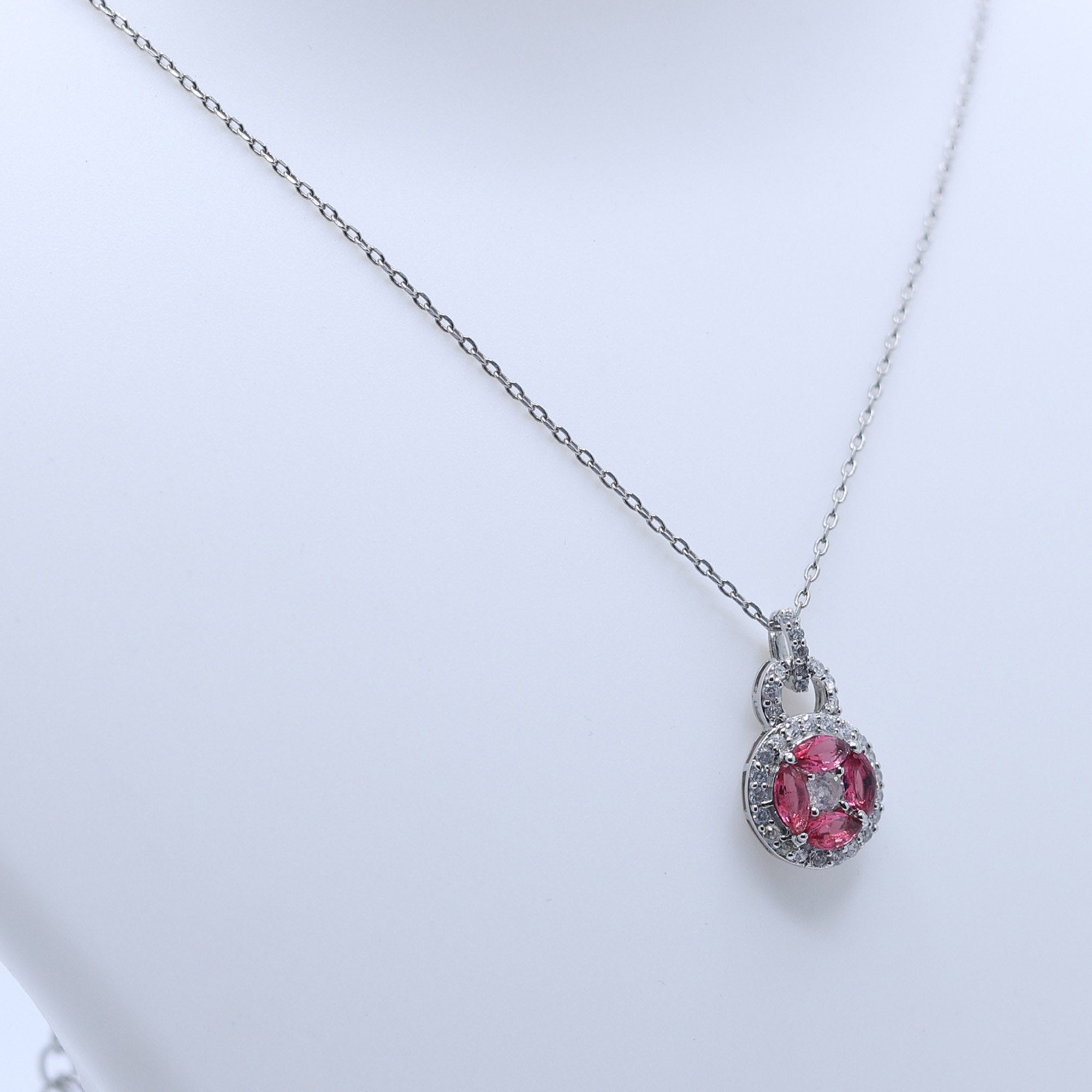Ruby Halo Lock Pendant