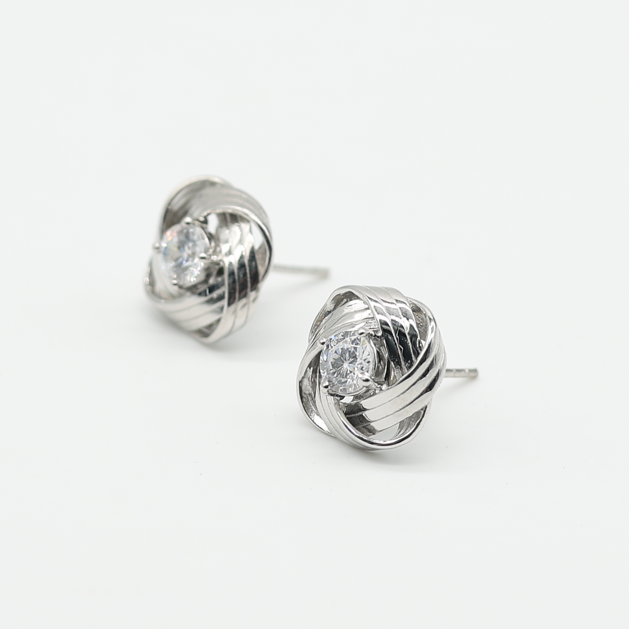 Sterling Silver Knot Stud Earrings