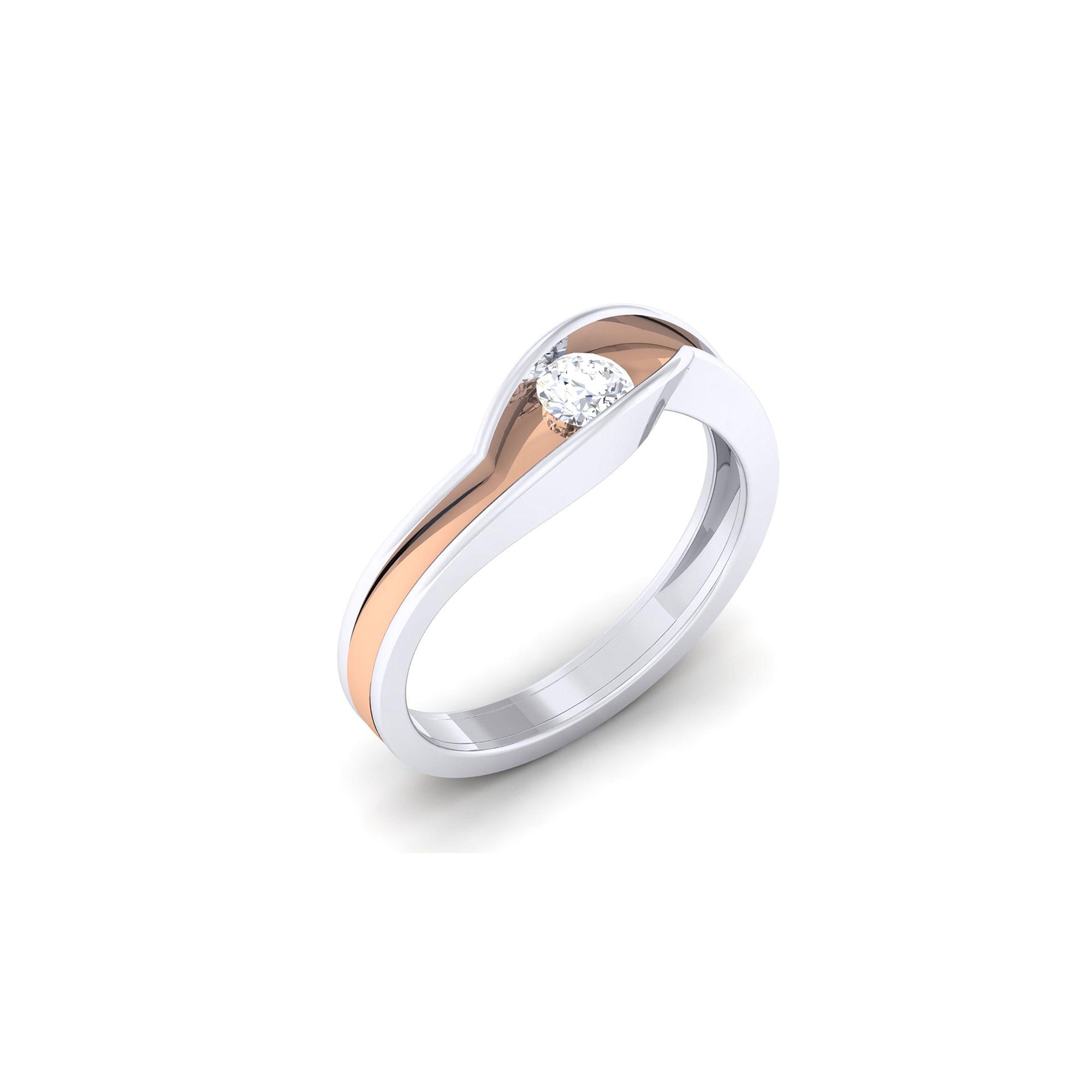 Adjustable Stylish Silver Rose & White Gold Two-Tone Band