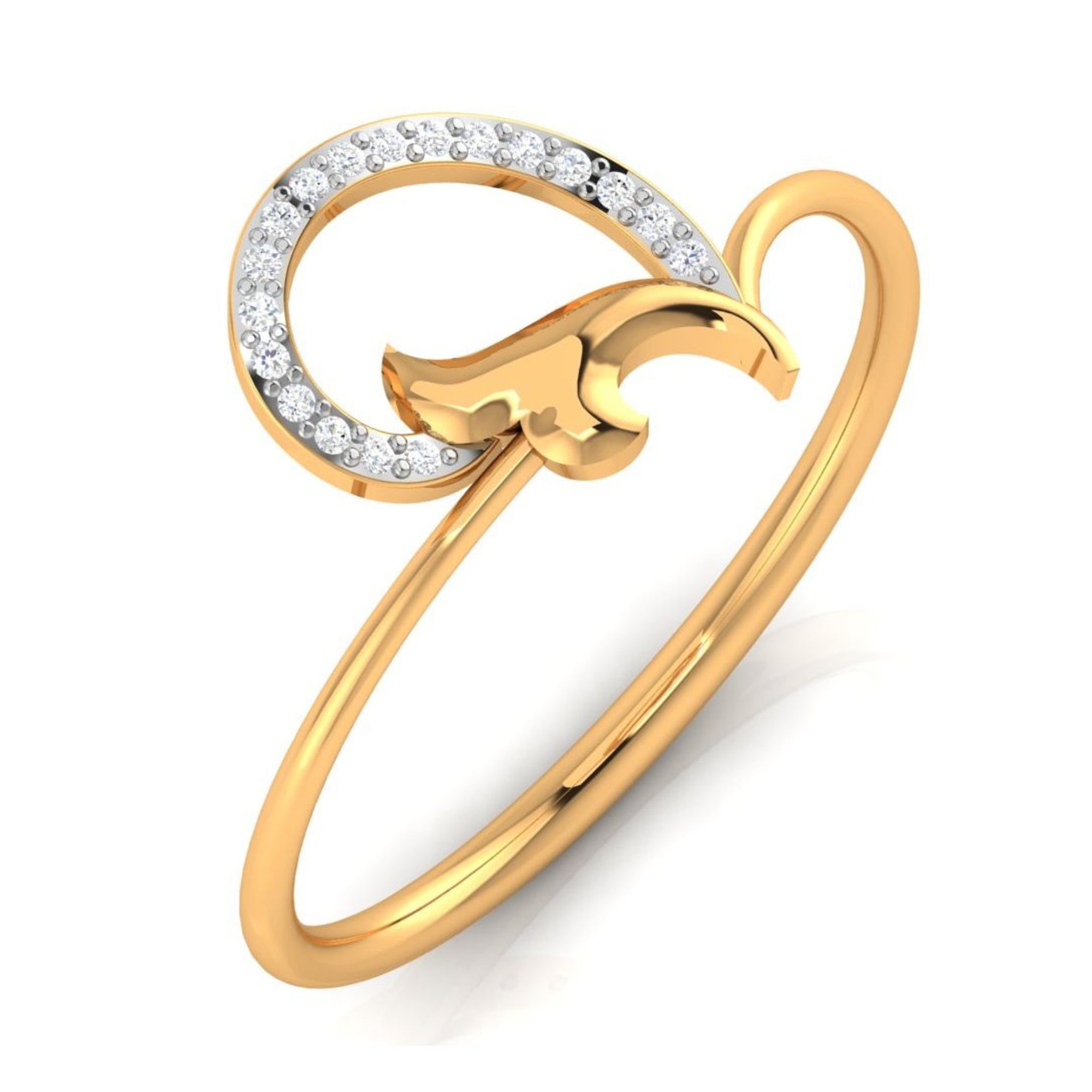 Gold Plated Diamond Loop Ring