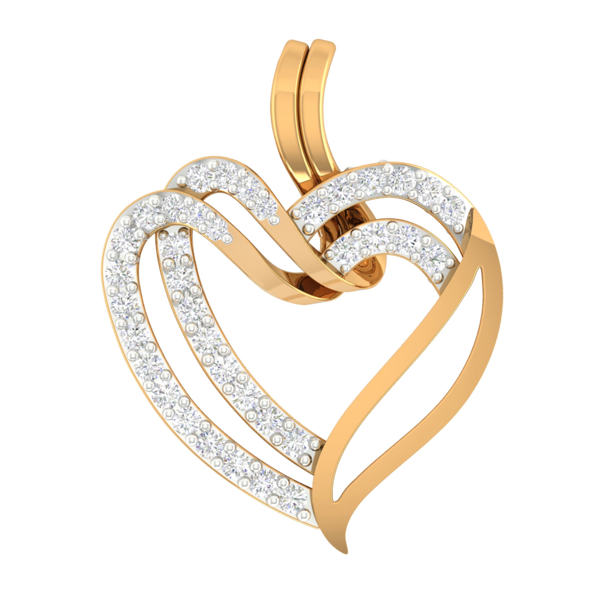 Gold Plated Twined Heart Pendant