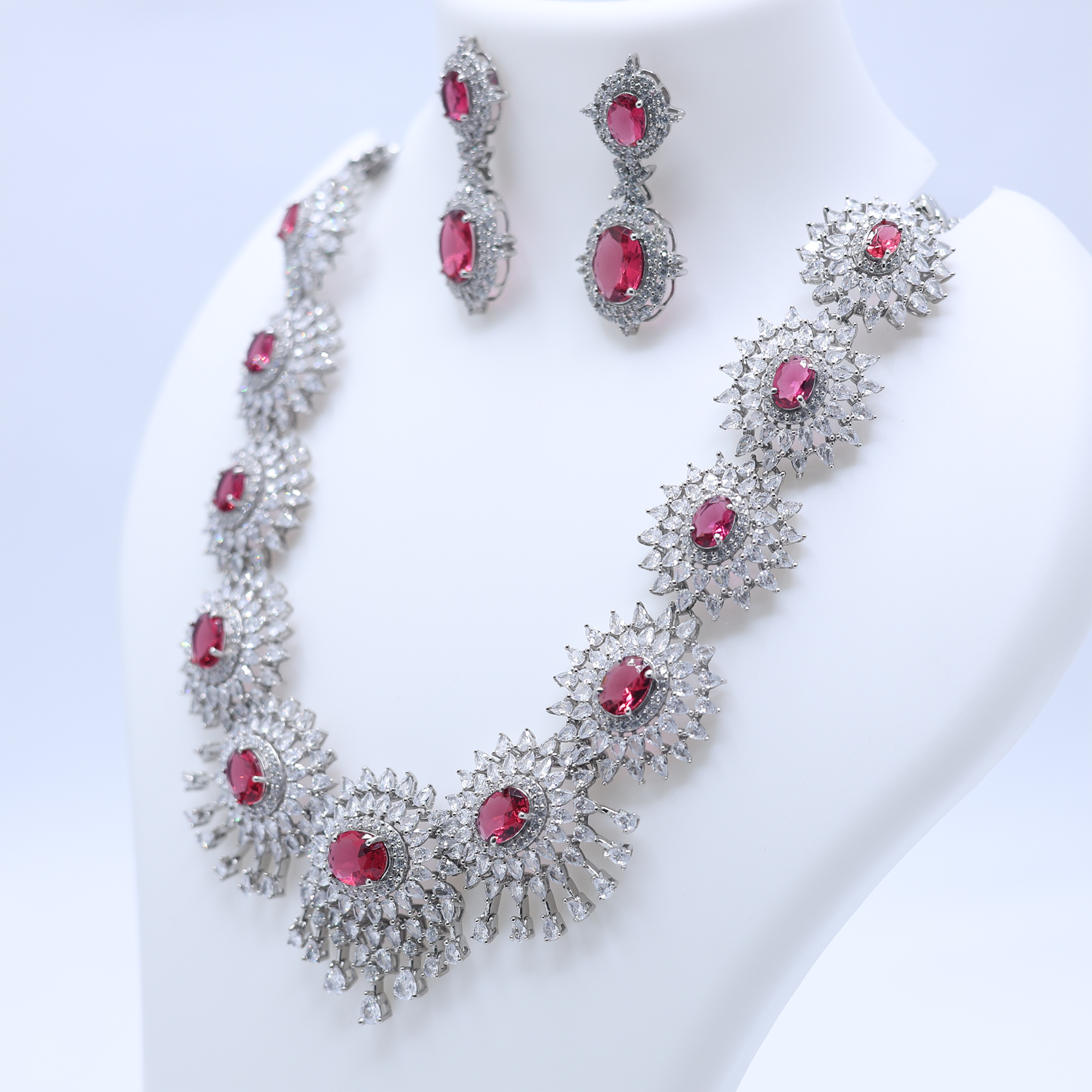 Royal Bridal Necklace Set with Earrings