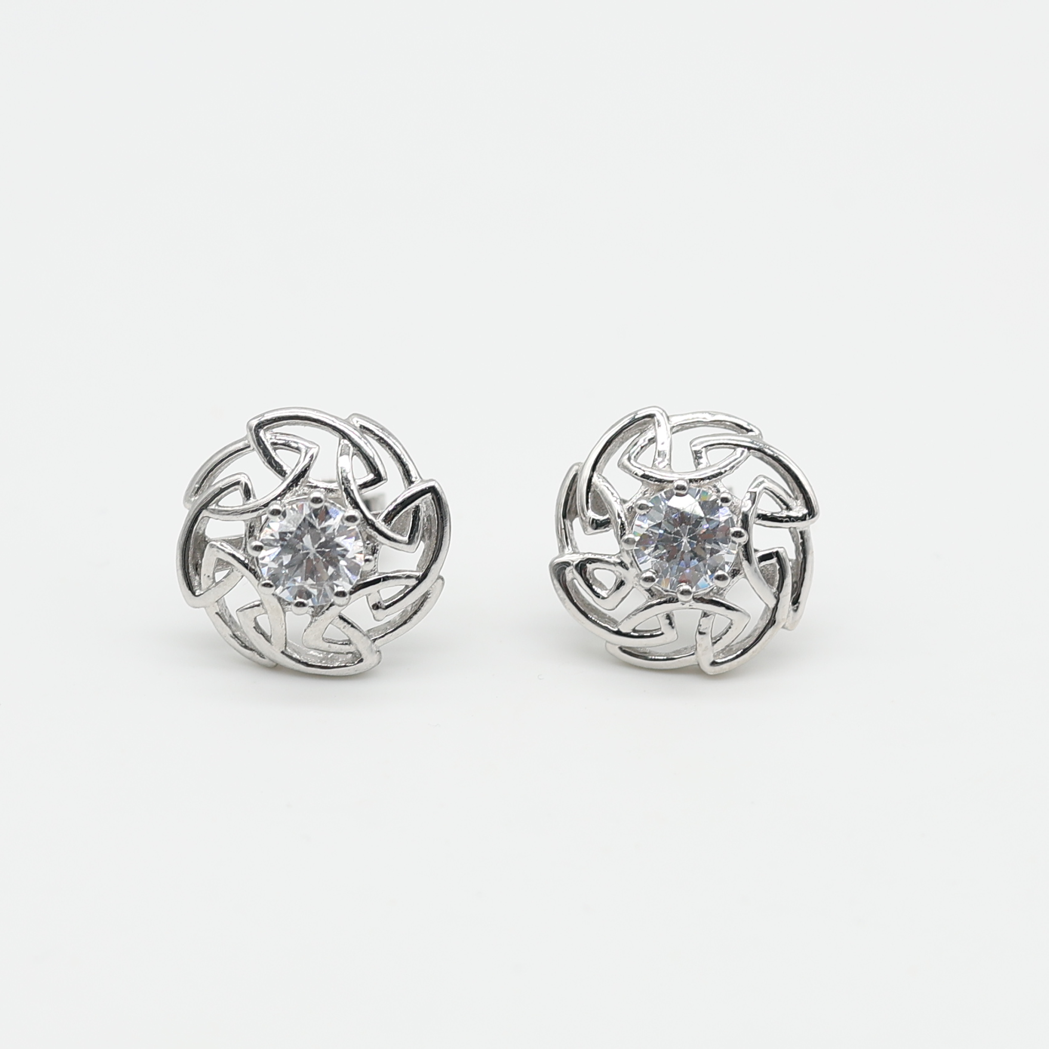 White Gold Adjustable Silver Blommer Stud Earring For Woman