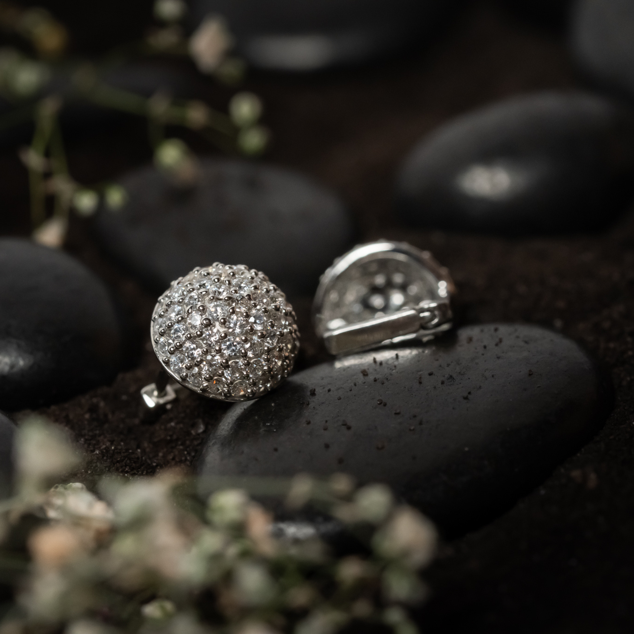 Silver Circular Studs Earrings