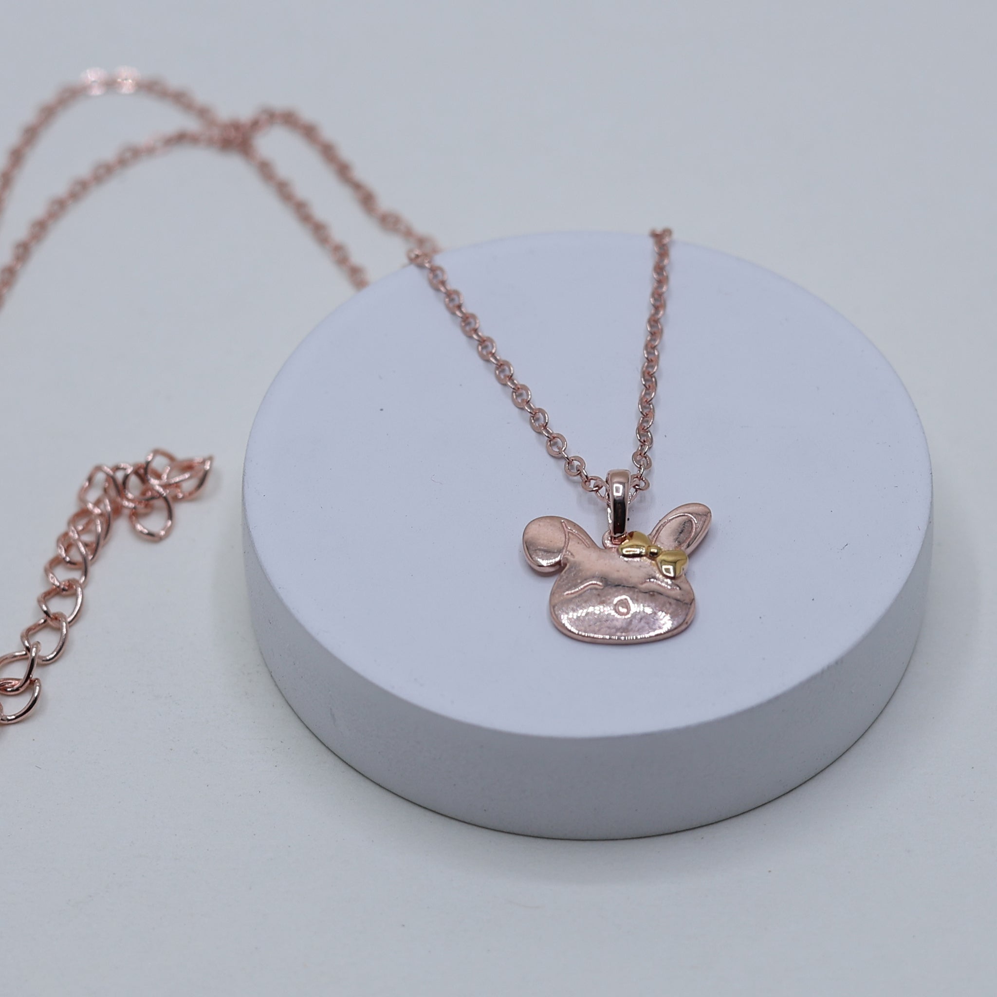 Silver Cute Cartoon Style Kawaii Bunny Rose Gold Pendant For Kids